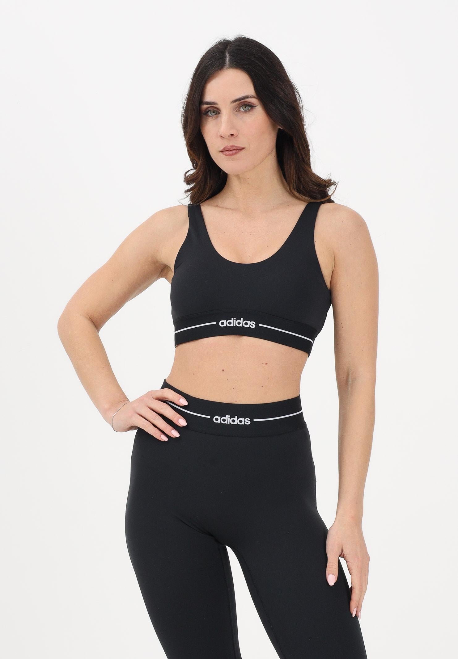 ADIDAS PERFORMANCE Top sportivo Hyperglam Light Support nero da donna KC7666 . ADIDAS PERFORMANCE