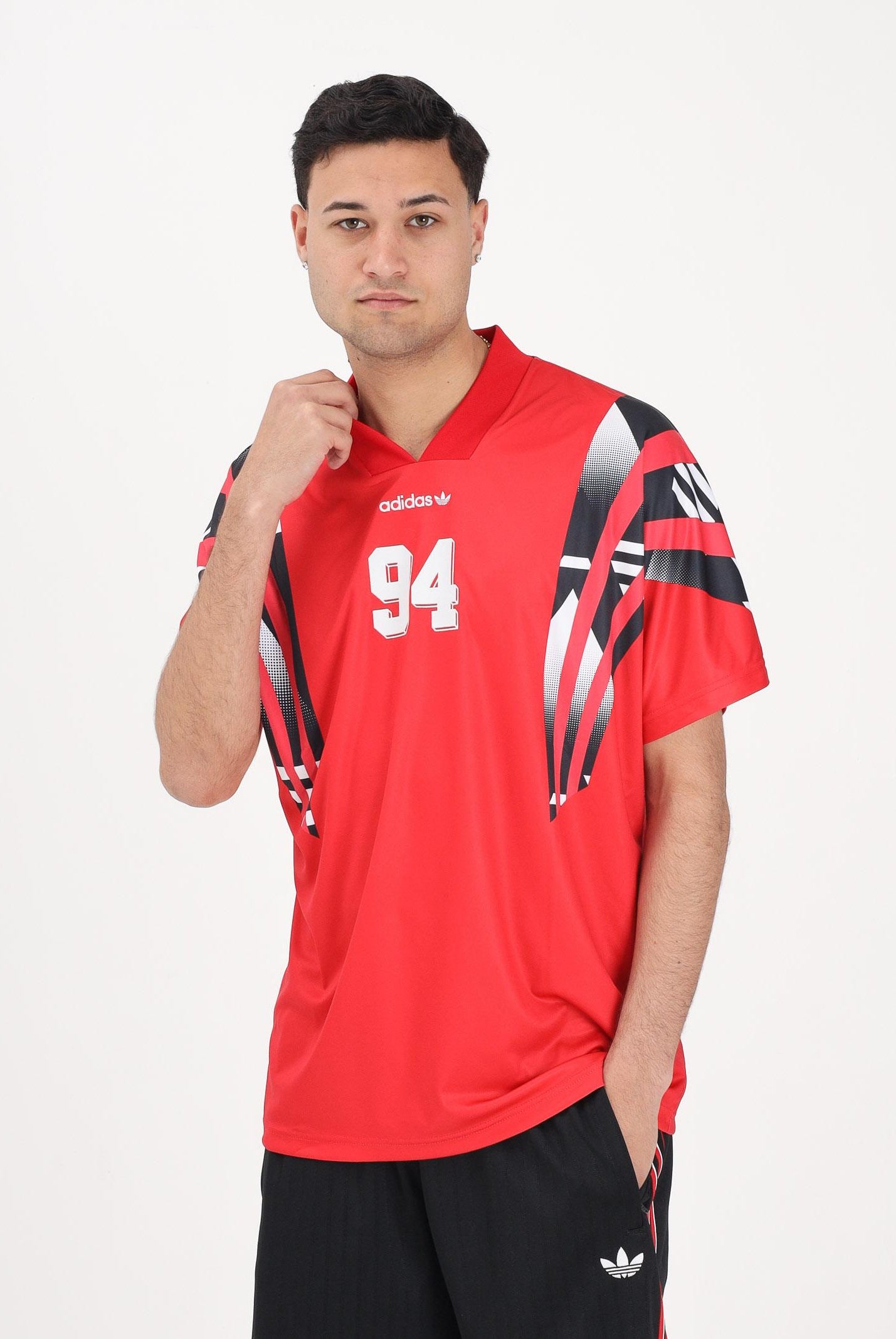 ADIDAS ORIGINALS T-shirt a manica corta Santiago AOP Infill rossa da uomo KS5501 . ADIDAS ORIGINALS
