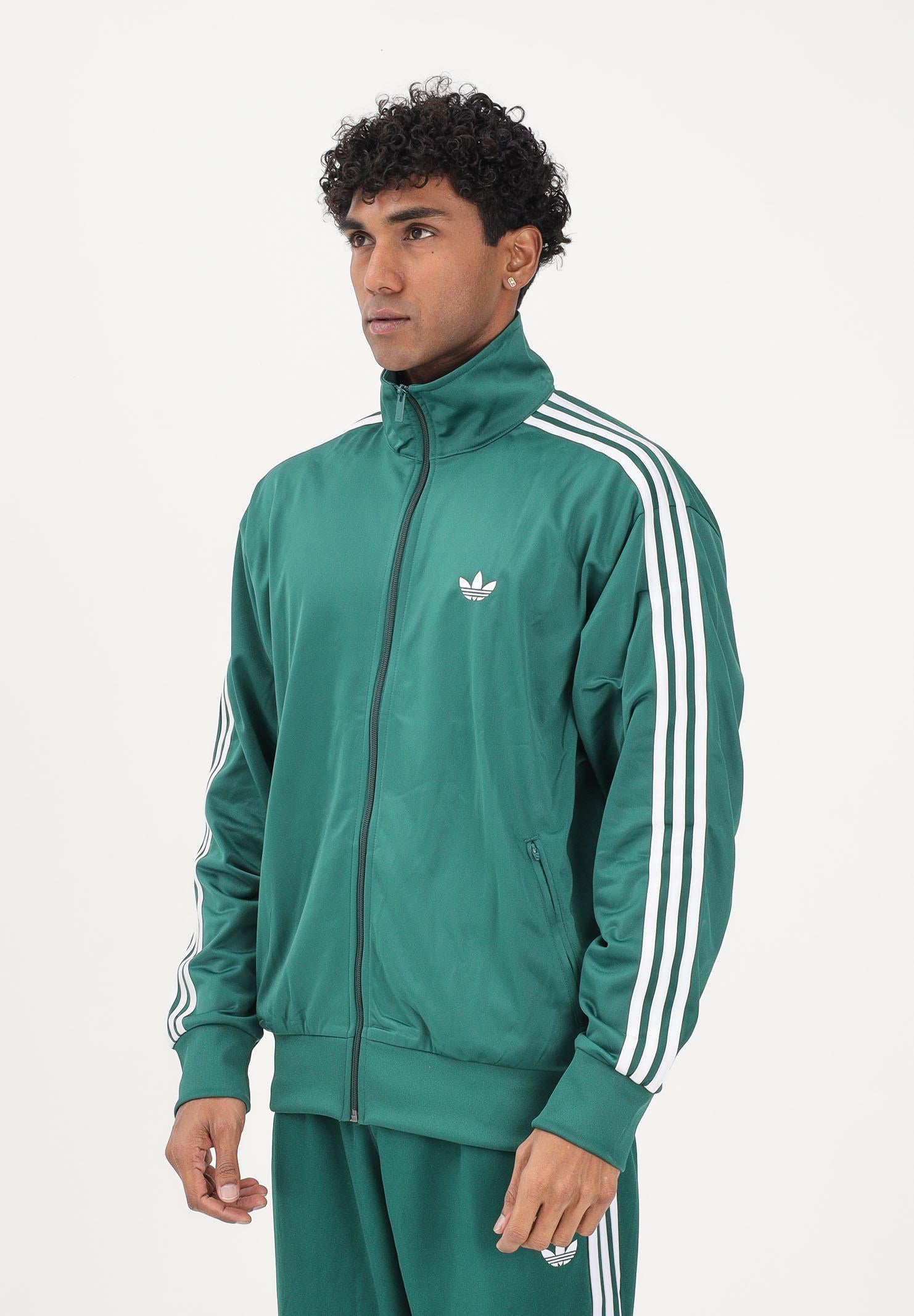 ADIDAS ORIGINALS Felpa con zip FIREBIRD verde da uomo KD8314 . ADIDAS ORIGINALS