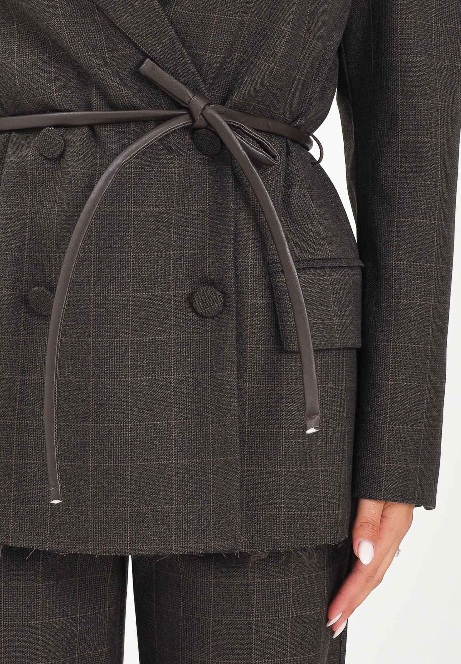 VICOLO Giacca over marrone da donna con fondo a taglio vivo TF0132 FFMO VICOLO