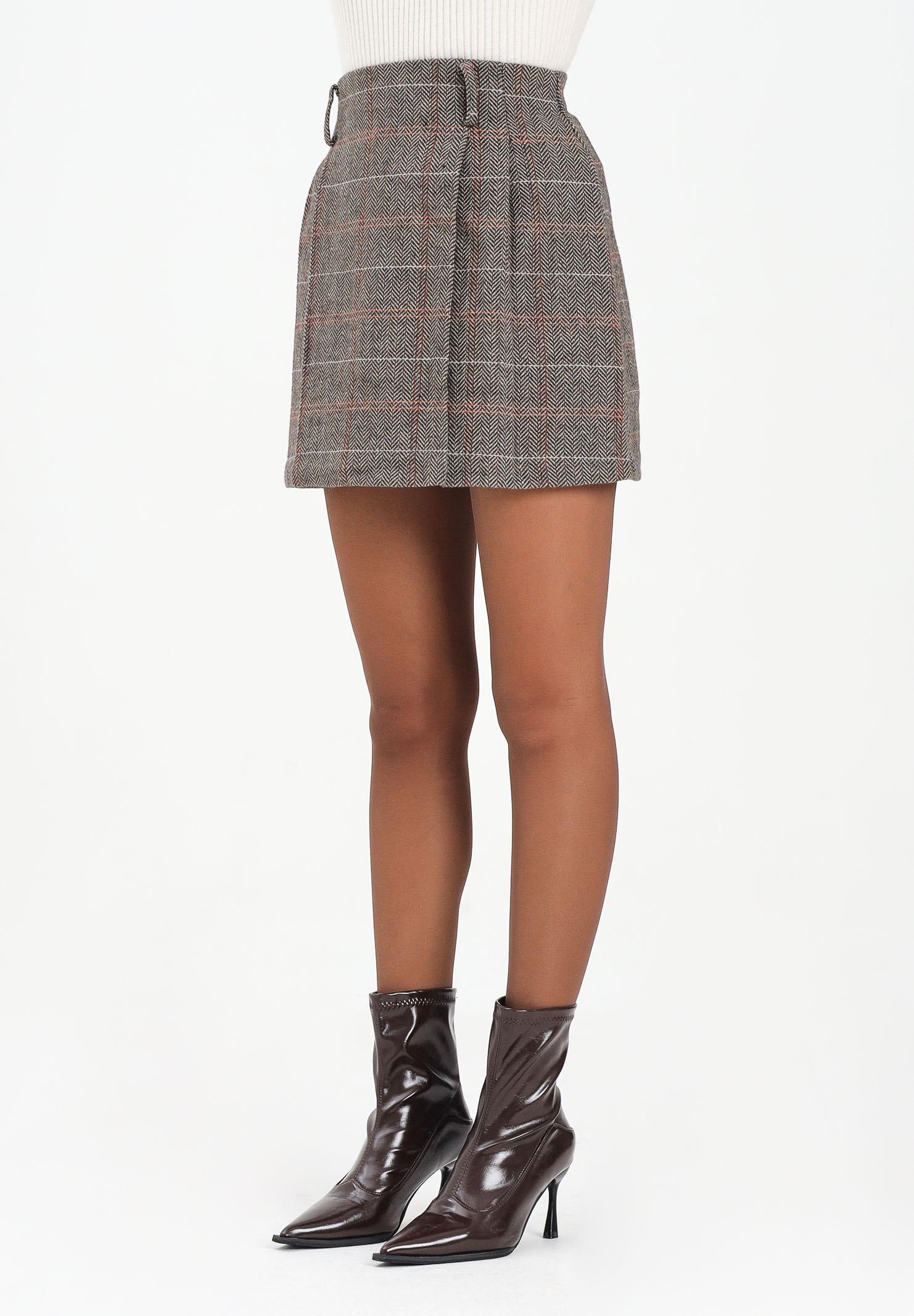 ONLY Gonna corta marrone da donna con motivo principe di Galles 15356762 SealBrown ONLY