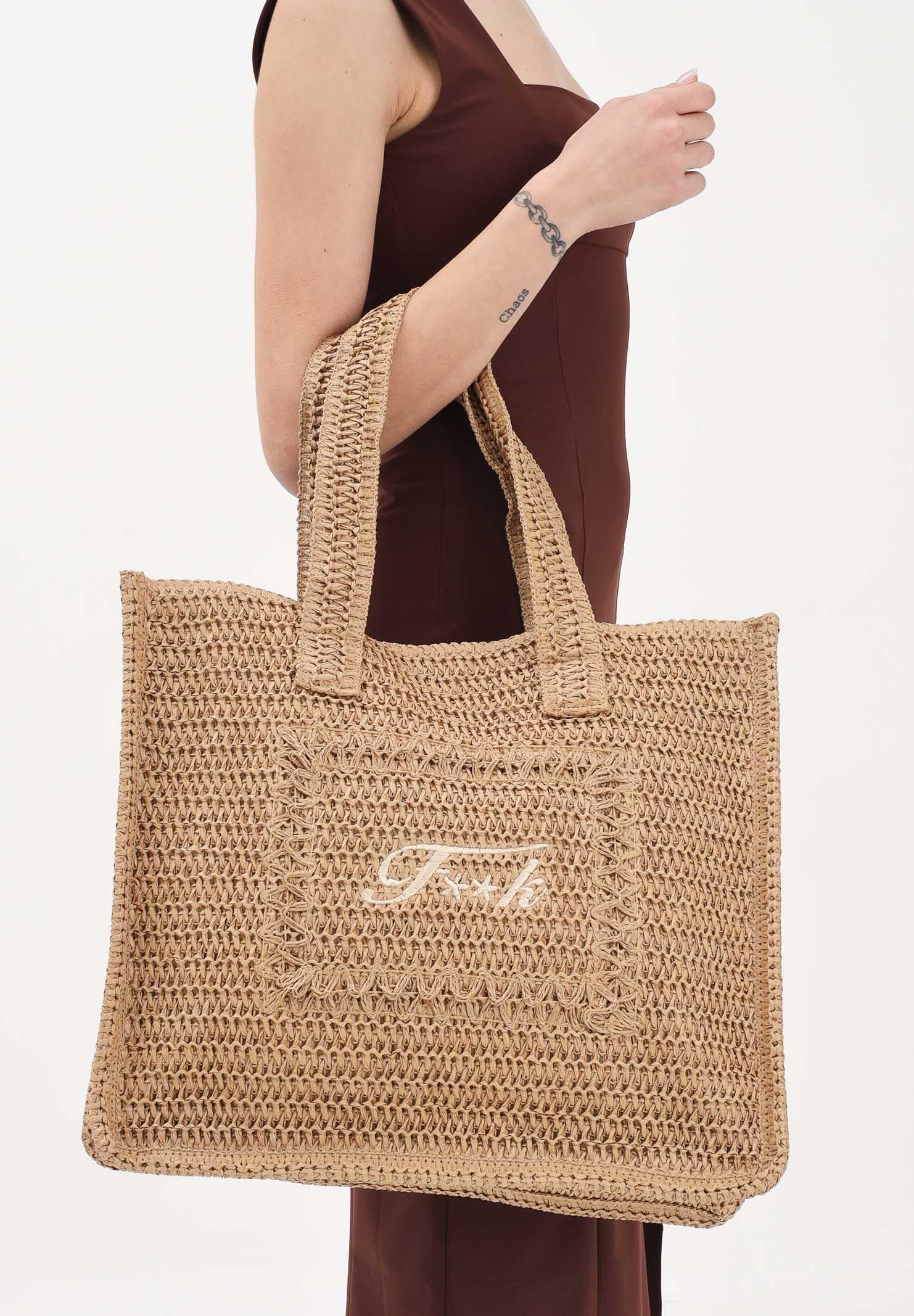 F**K Borsa mare beige da donna con logo FA26-SW0001BG . F**K