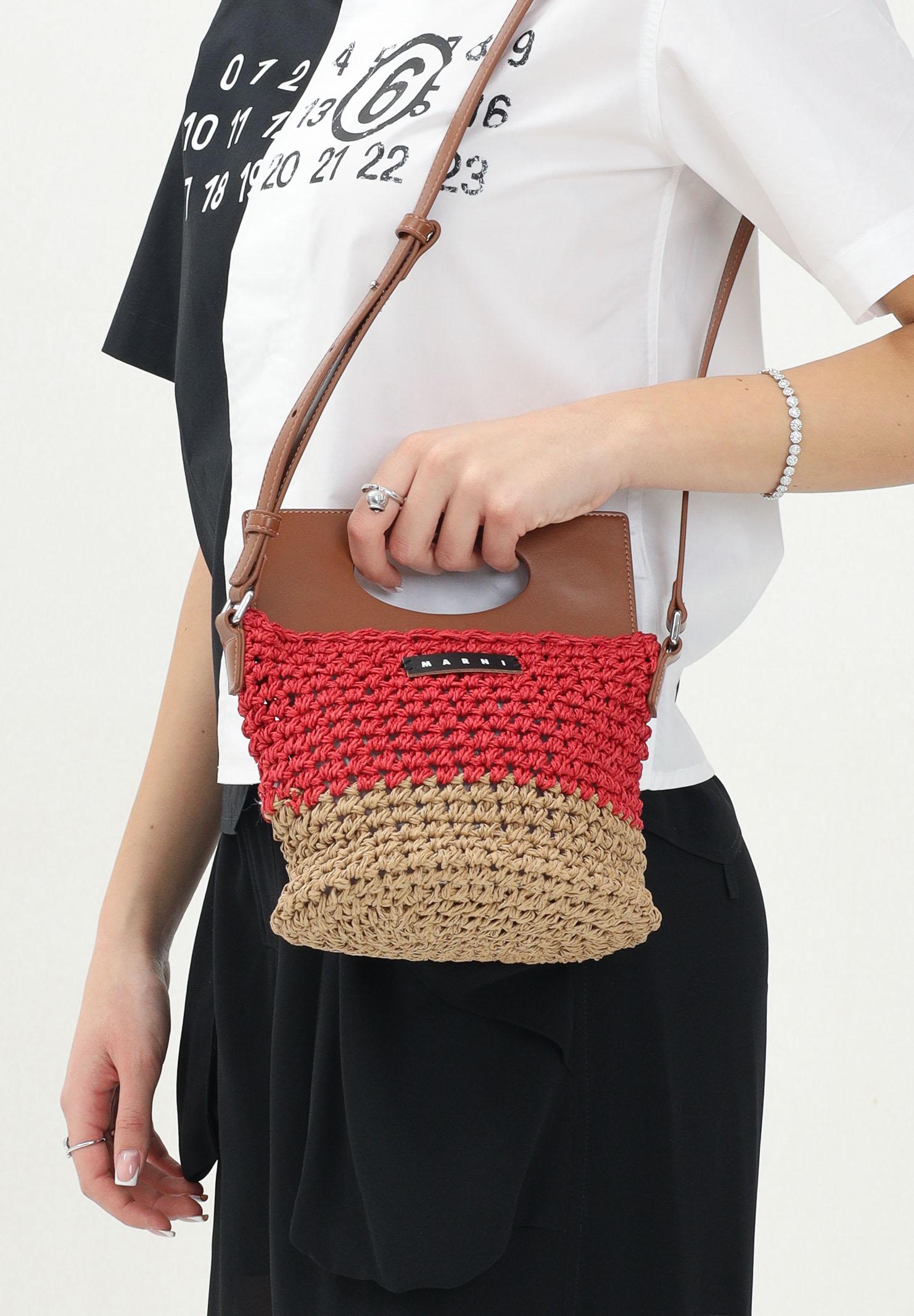 MARNI Borsa leggera in tessuto effetto rafia bicolor da donna M01475M00UH 0M416 MARNI
