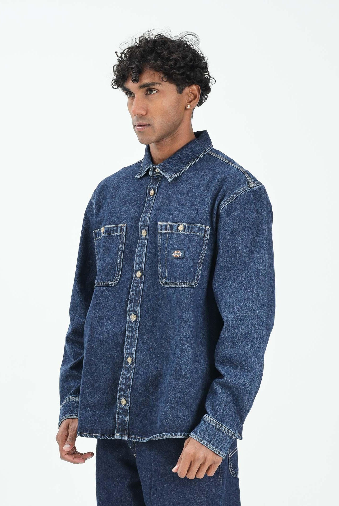 DICKIES Camicia a manica lunga Mechanic in denim blu da uomo DK0A87PX0DD1 DIckies