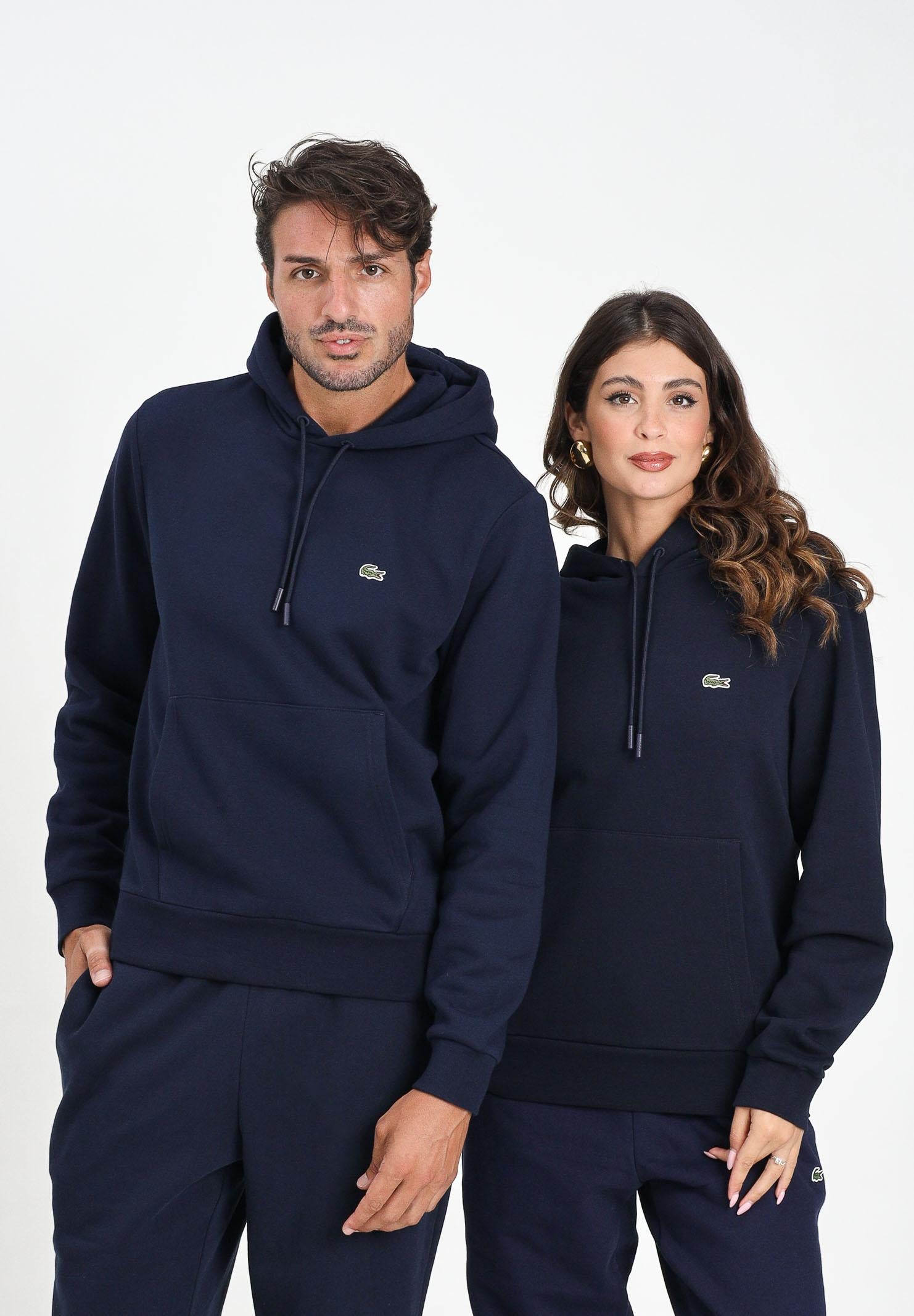 LACOSTE Felpa con cappuccio blu per uomo e donna SH9623 166 LACOSTE
