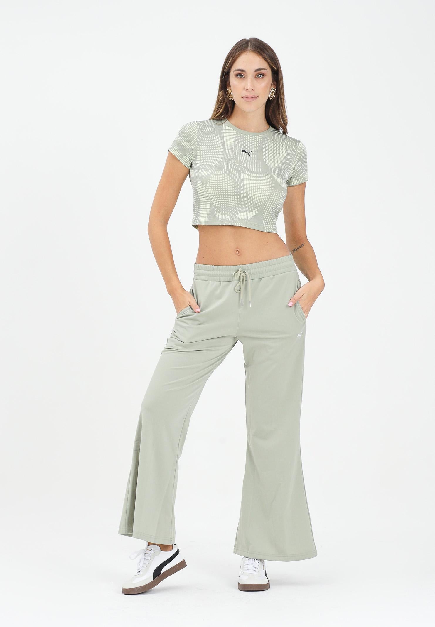 PUMA Pantalone sportivo Wardrobe Essentials verde da donna 632045 82 PUMA