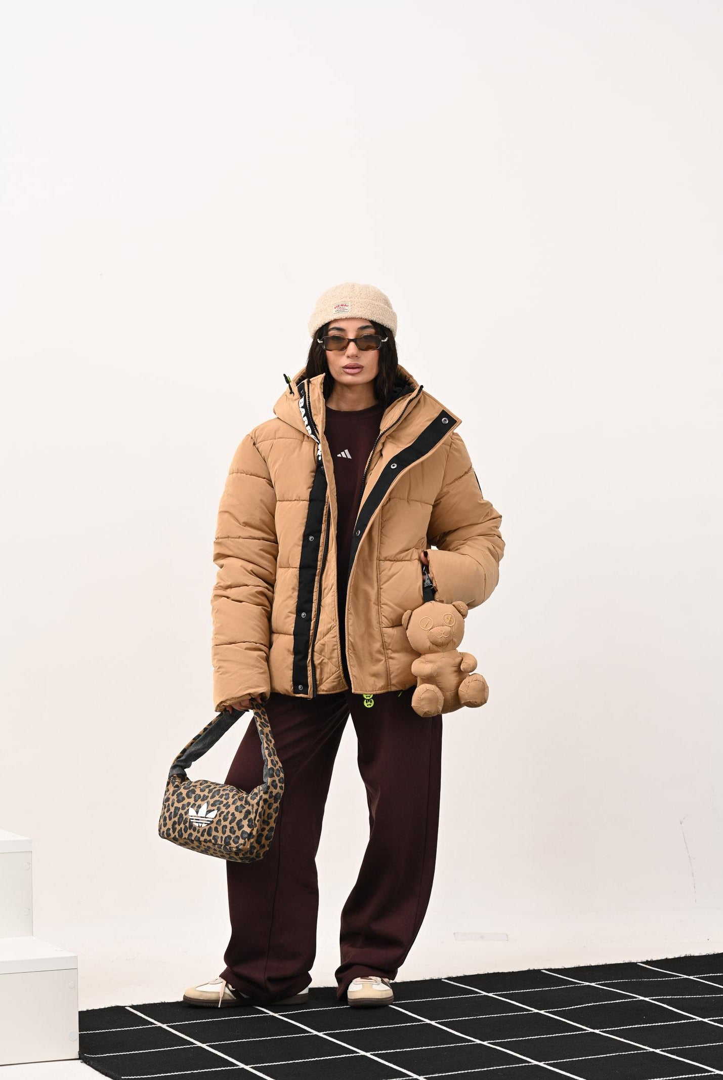 BARROW Piumino color cammello per uomo e donna con peluche orsetto coordinato F5BWUAPF014 BW037 BARROW