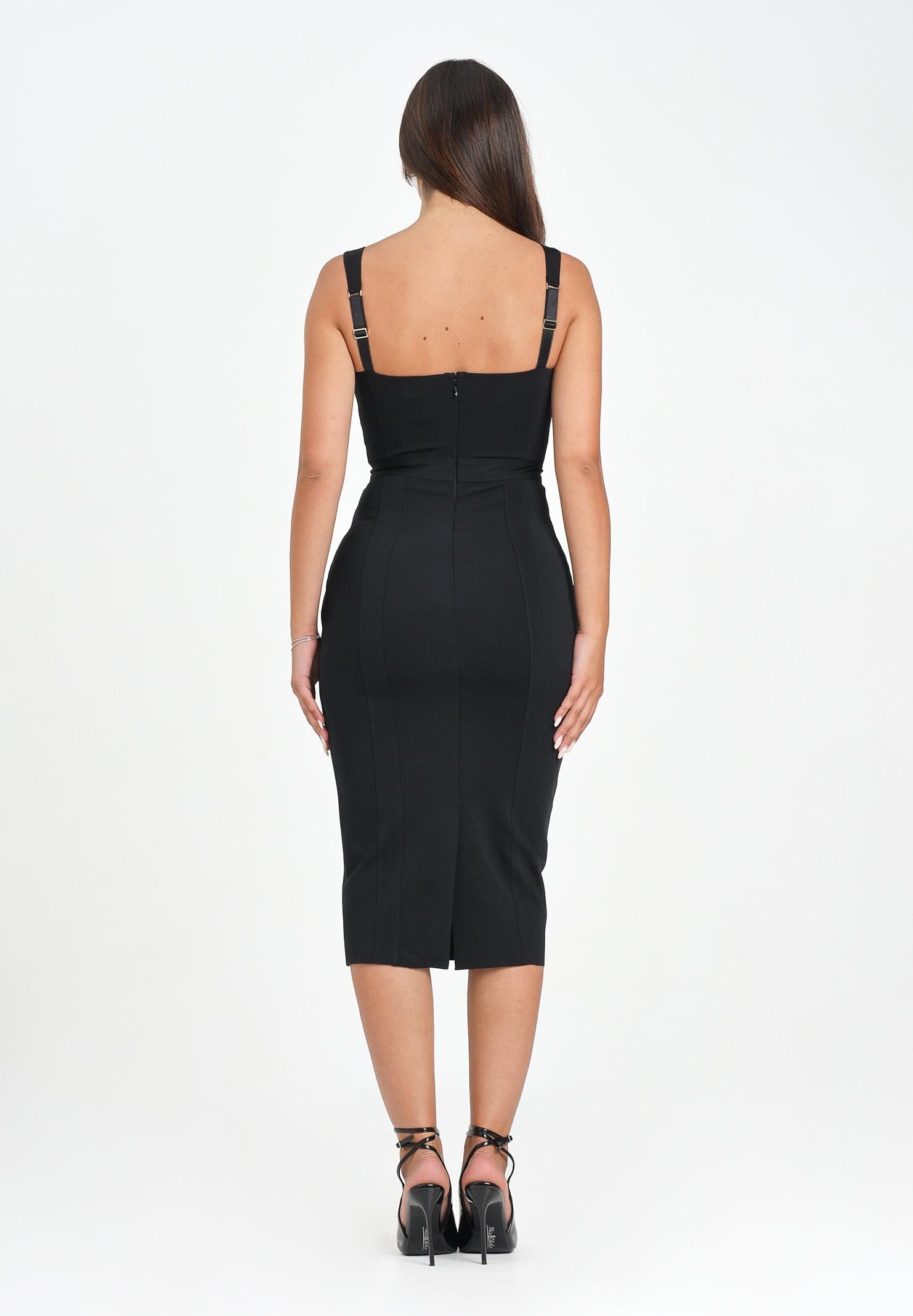 ELISABETTA FRANCHI Abito midi nero da donna in tessuto bielastico AB81056E2 110 ELISABETTA FRANCHI