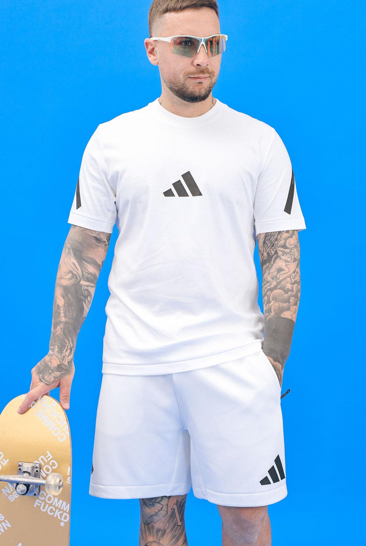 ADIDAS PERFORMANCE T-shirt a manica corta adidas Z.N.E. bianca da uomo JE3078 . ADIDAS PERFORMANCE
