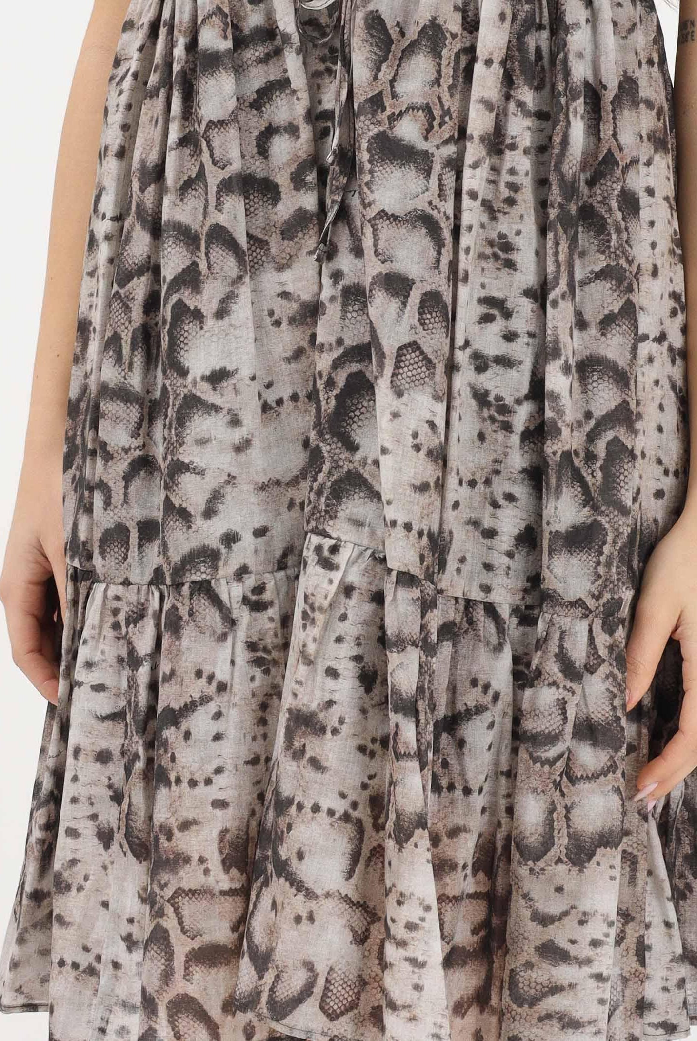 PINKO Abito corto beige da donna con stampa snake 106917A3AP CZ9 PINKO