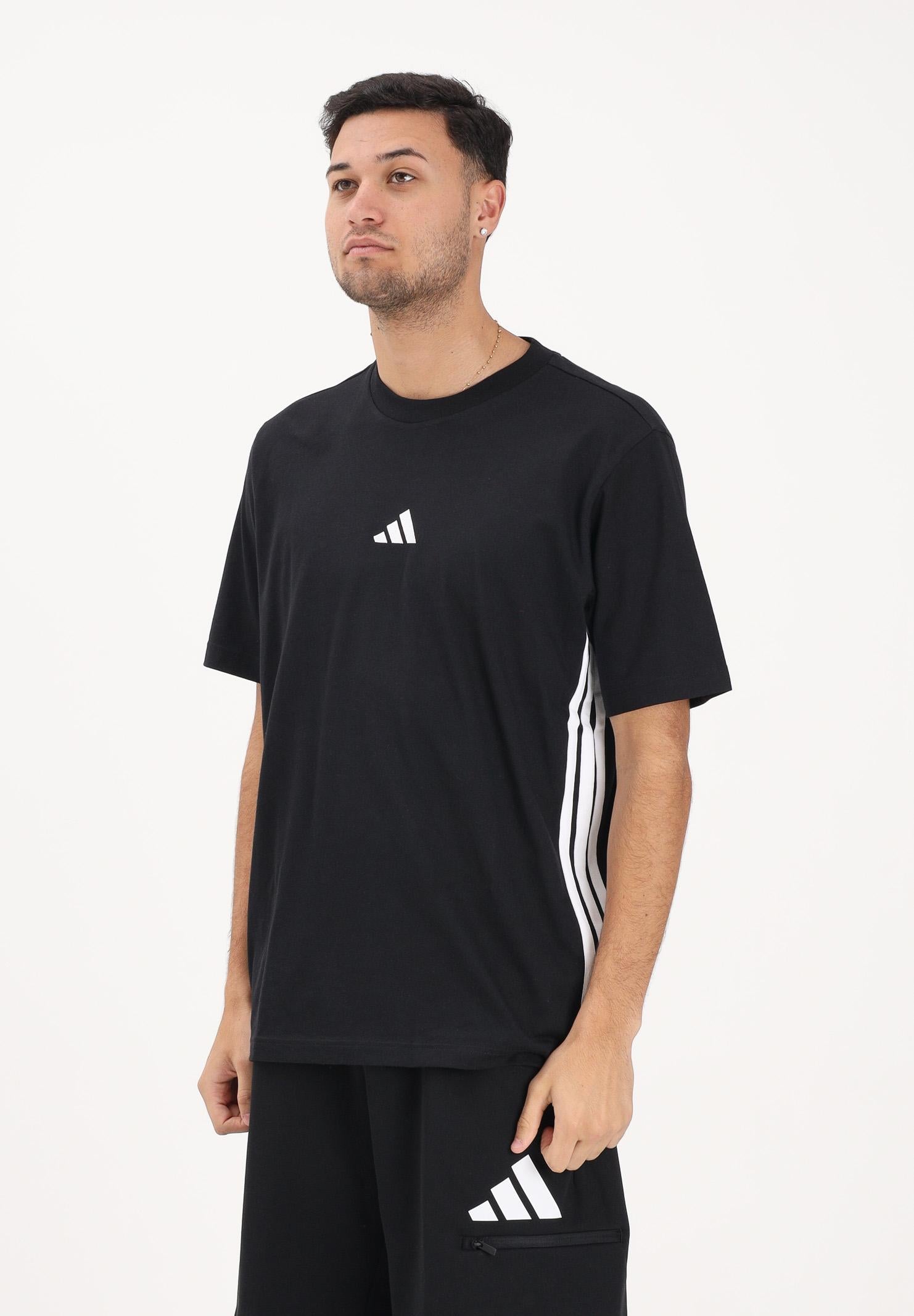 ADIDAS PERFORMANCE T-shirt a manica corta Essentials 3-Stripes Single Jersey nera da uomo JD1906 . ADIDAS PERFORMANCE