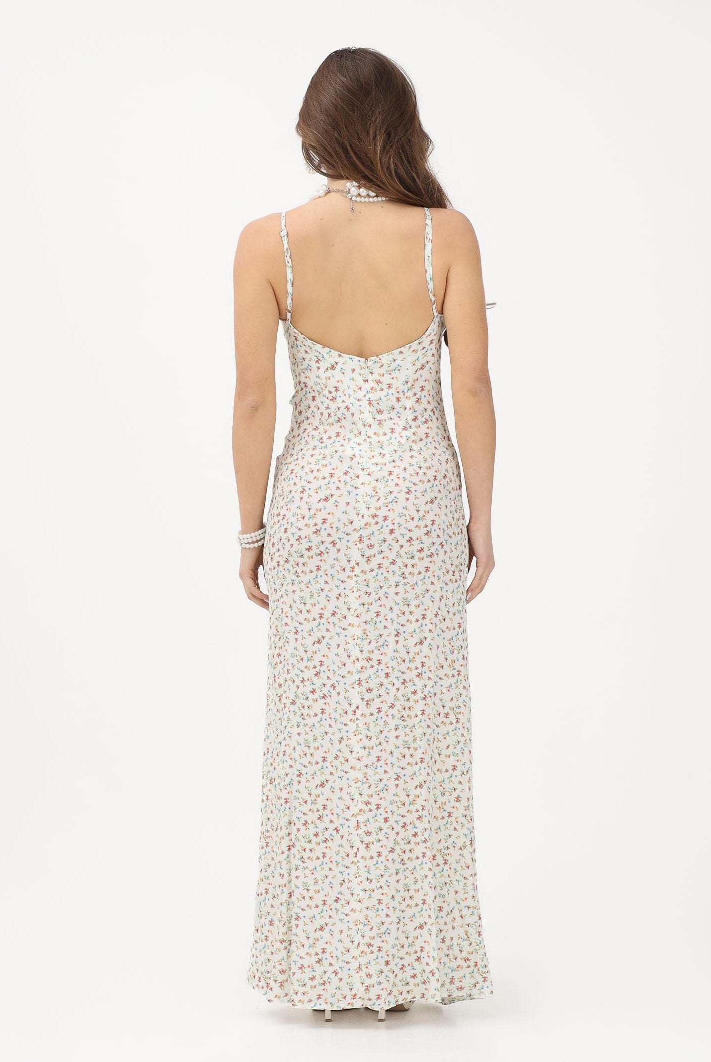 MAR DE MARGARITAS Abito lungo Riley panna da donna con micro stampa floreale MMABW01529 BI115 Mar de margaritas