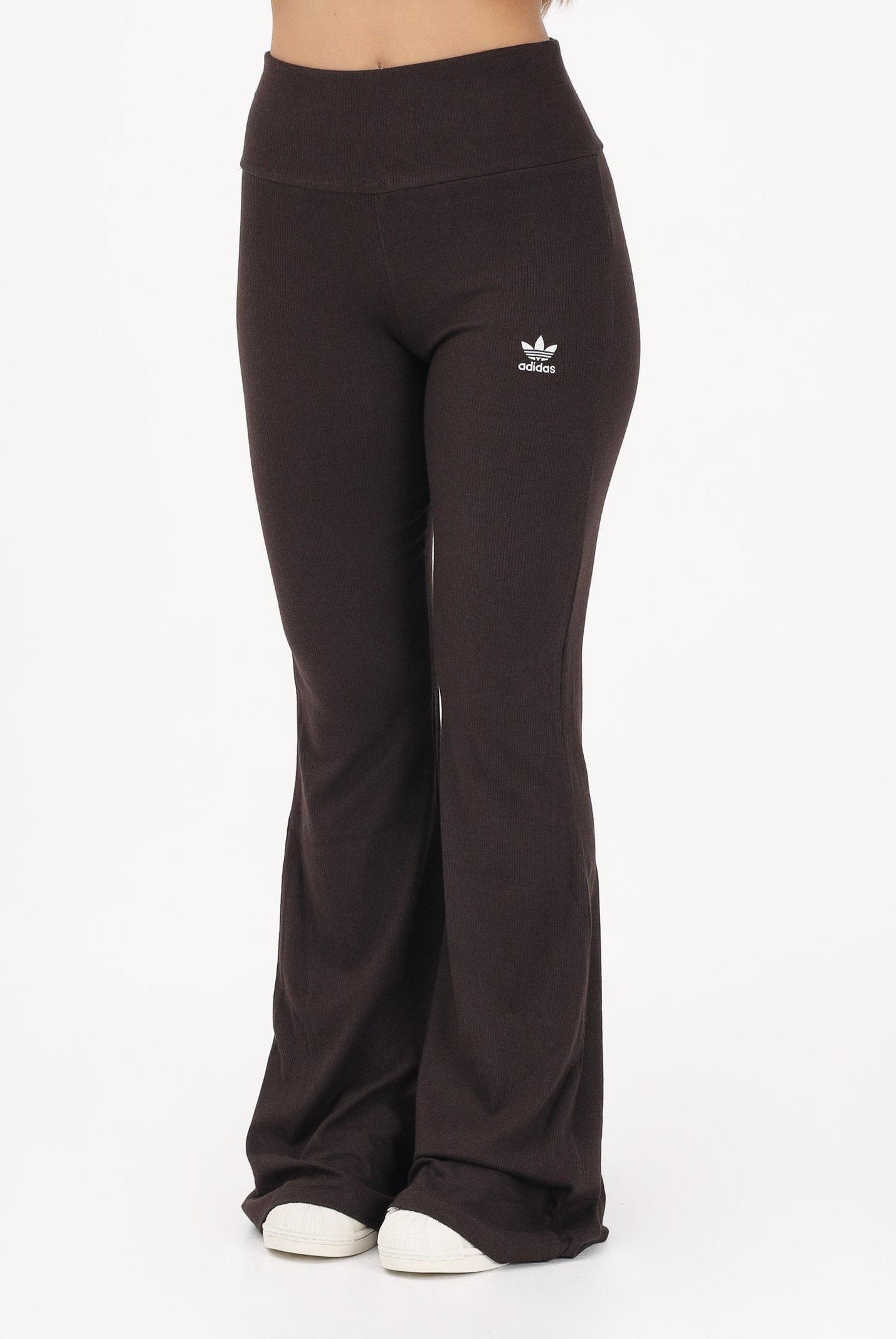 ADIDAS ORIGINALS Leggings Essentials Rib Flared marrone da donna KD3849 . ADIDAS ORIGINALS