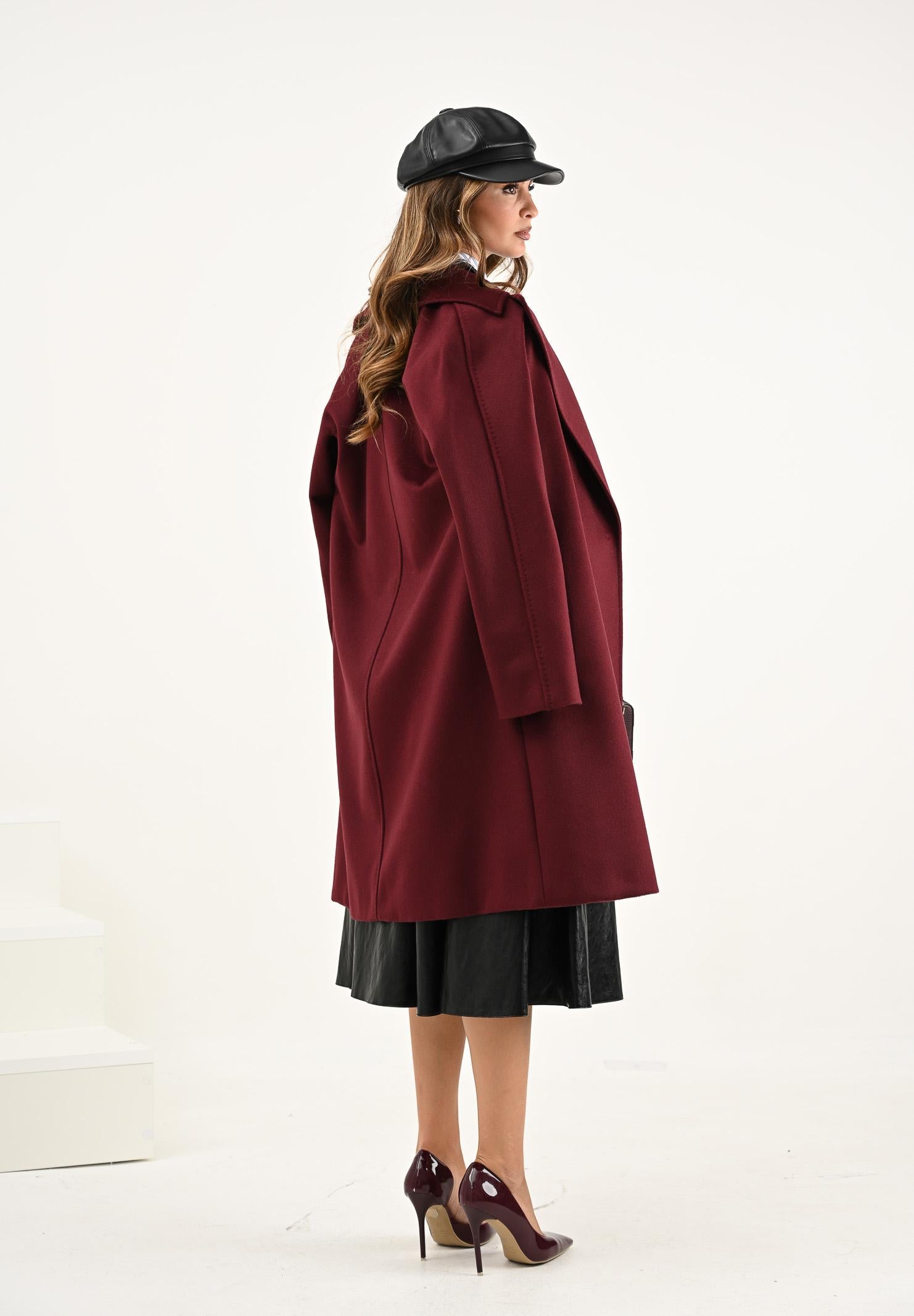 MAX MARA Cappotto Dravenna bordeaux da donna 2526016091600 084 MAX MARA