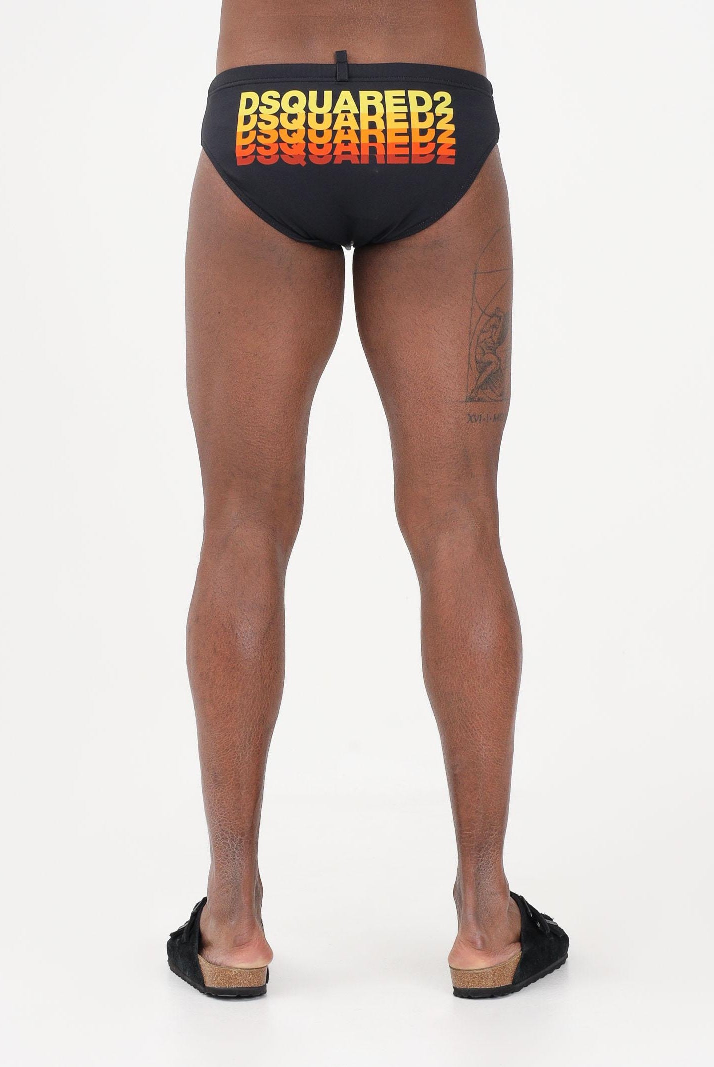 DSQUARED2 Slip mare nero da uomo con stampa sul retro D7B356700 001 DSQUARED2