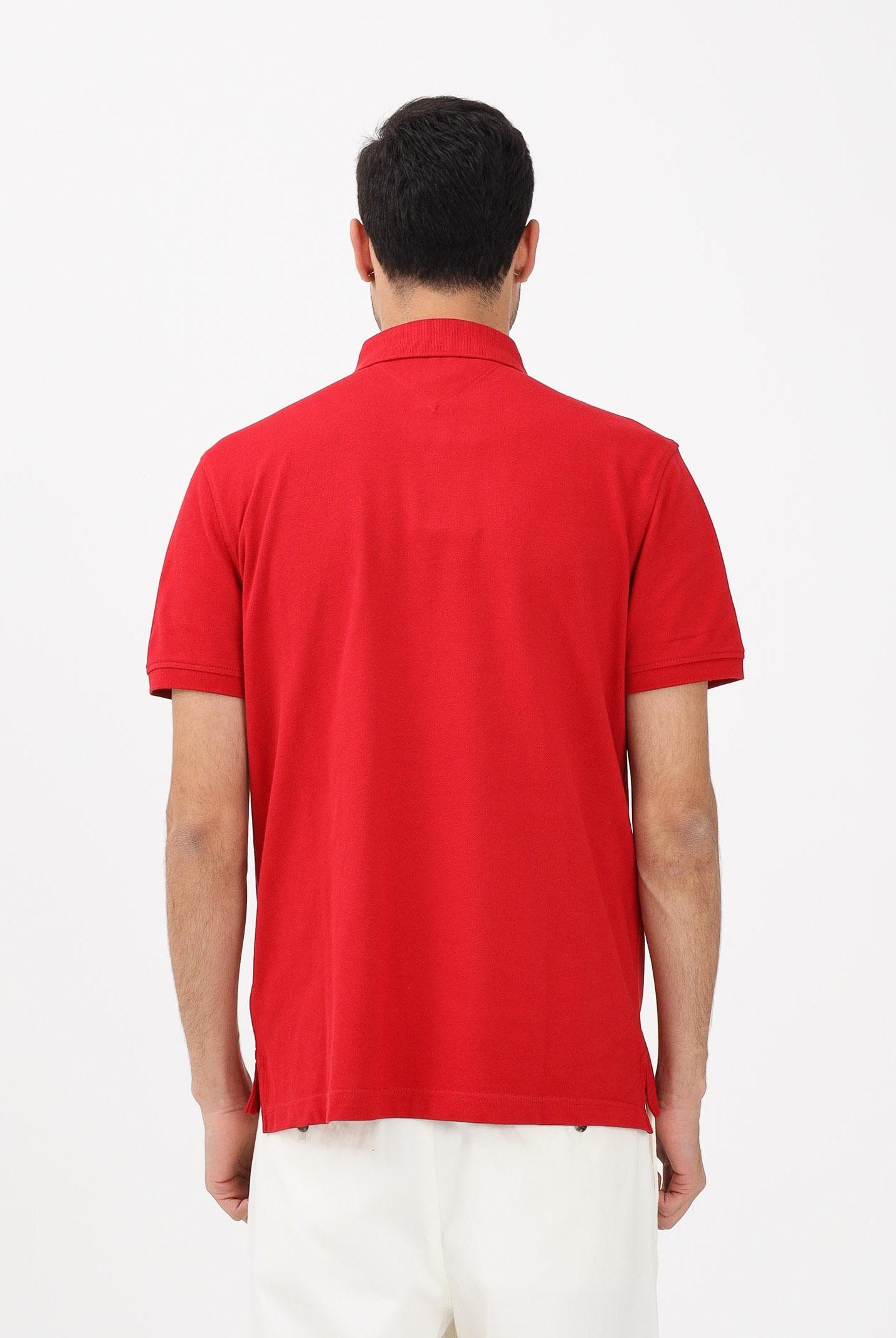 TOMMY HILFIGER Polo a manica corta rossa da uomo con logo MW0MW17770 XLD TOMMY HILFIGER