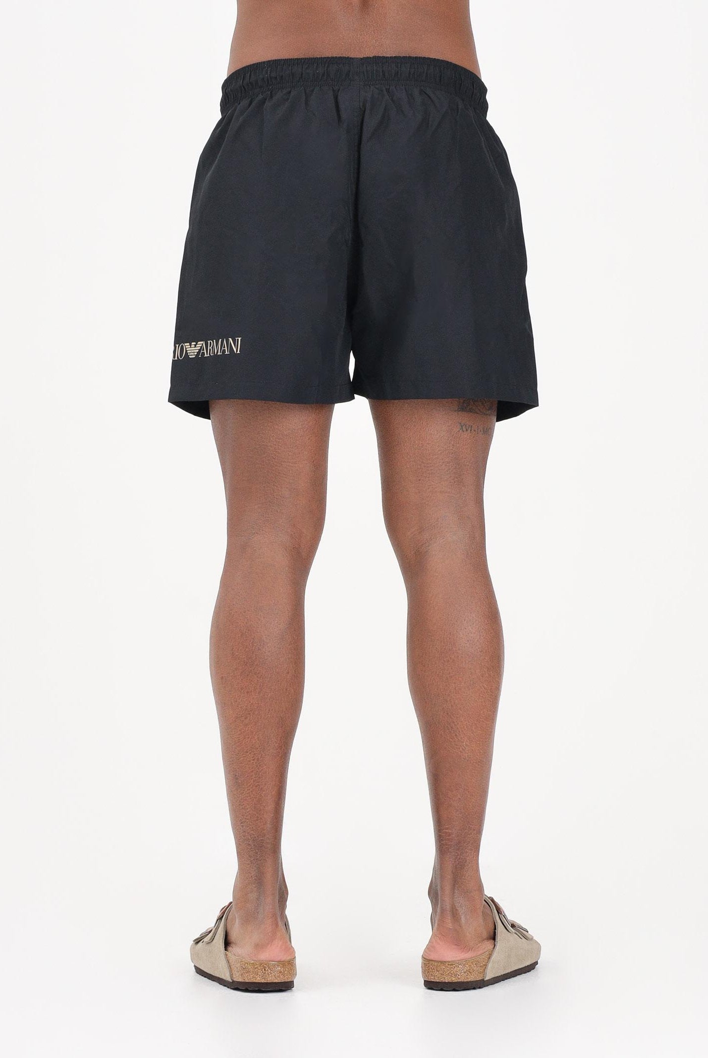 EA7 Shorts mare nero da uomo con stampa logo 7M002000AF13049 MC004 EA7