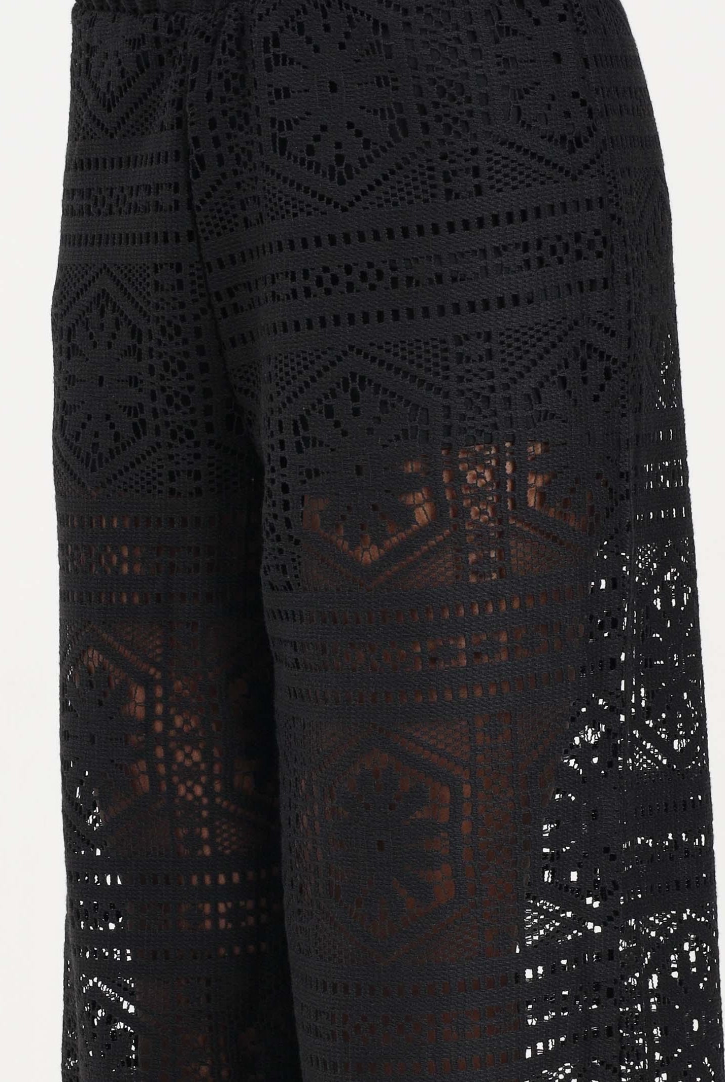 ONLY Pantalone nero da donna realizzato in raffinato tessuto pizzo lavorato 15372107 BL ONLY