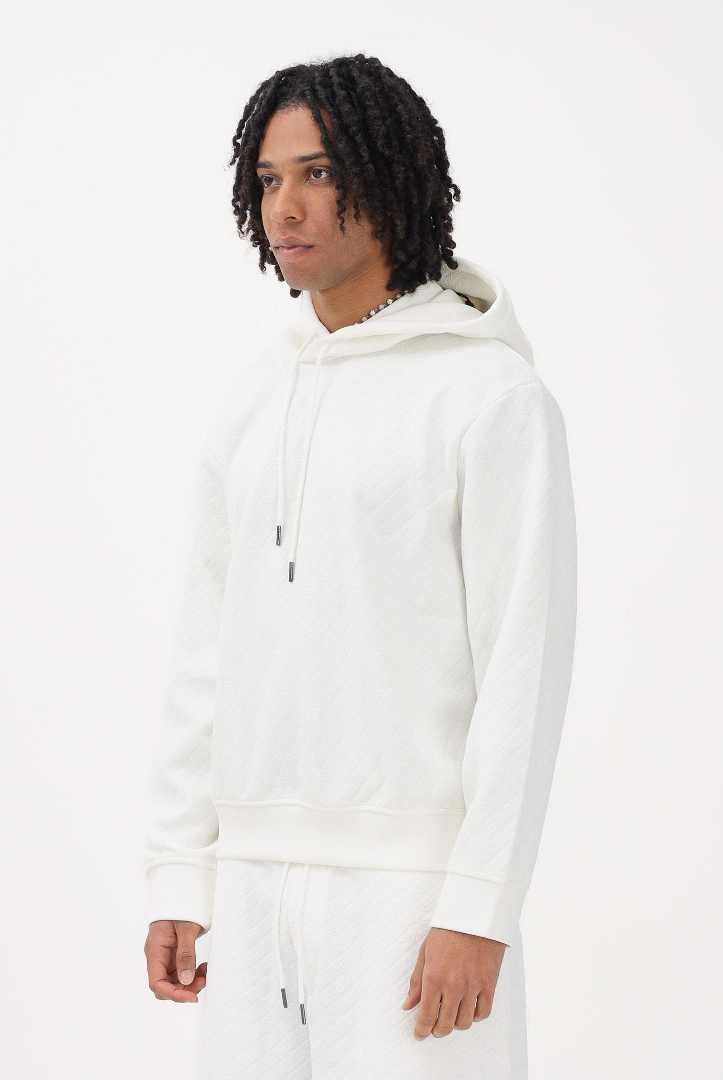 ARMANI EXCHANGE Felpa con cappuccio bianca da uomo con texture jacquard XM002344AF21862 U0009 ARMANI EXCHANGE