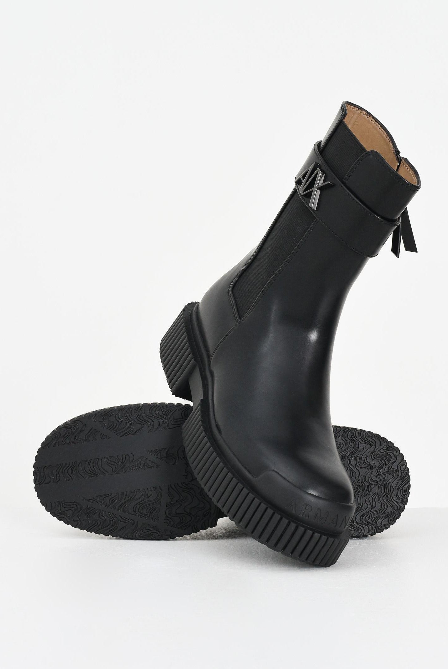 ARMANI EXCHANGE Stivali bassi neri da donna con logo A|X XW001634AF17474 UC001 ARMANI EXCHANGE