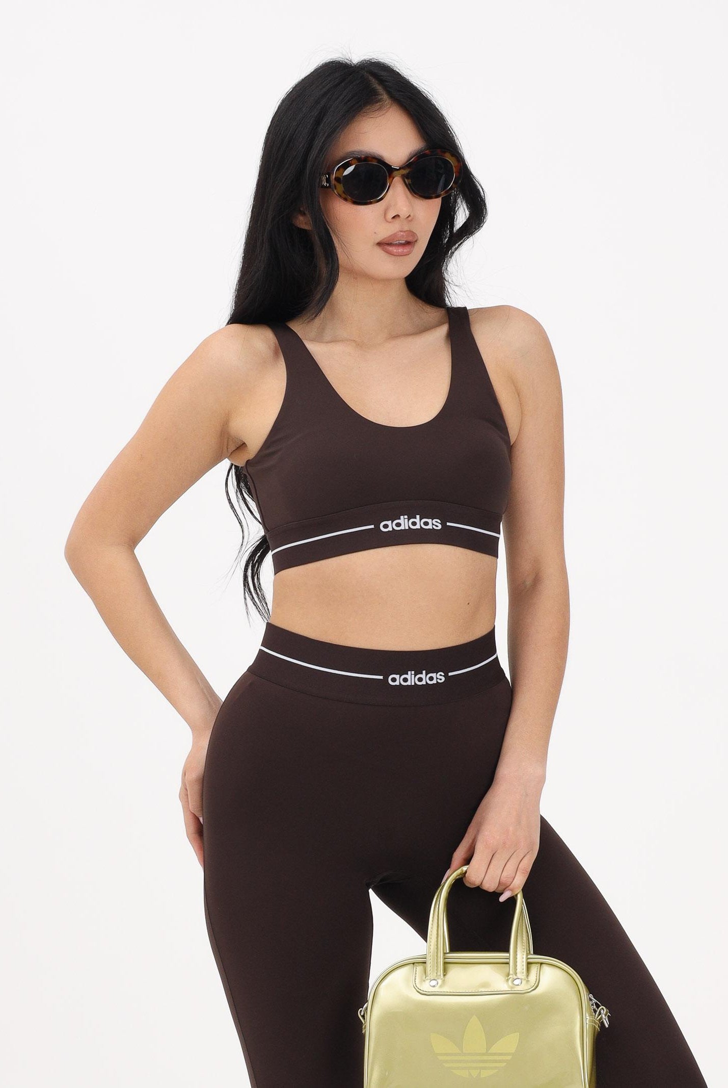 ADIDAS PERFORMANCE Top Hyperglam Light Support marrone da donna JZ6452 . ADIDAS PERFORMANCE