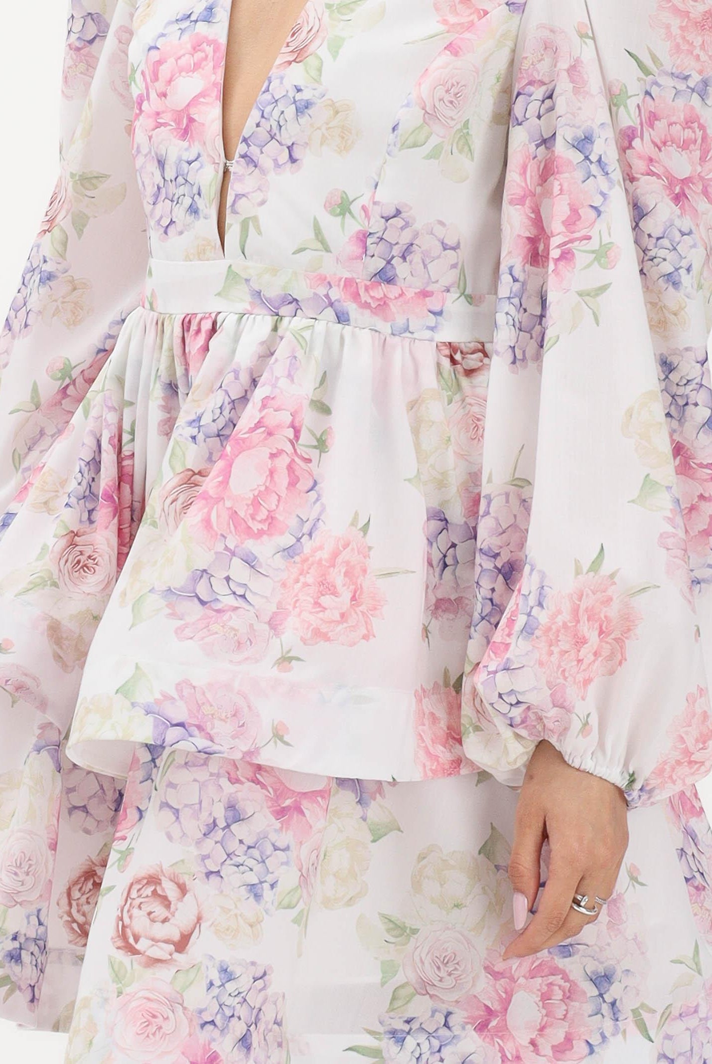 ODI ODI Abito corto bianco da donna con stampa floreale LICOSA110S6 M7 ODI ODI