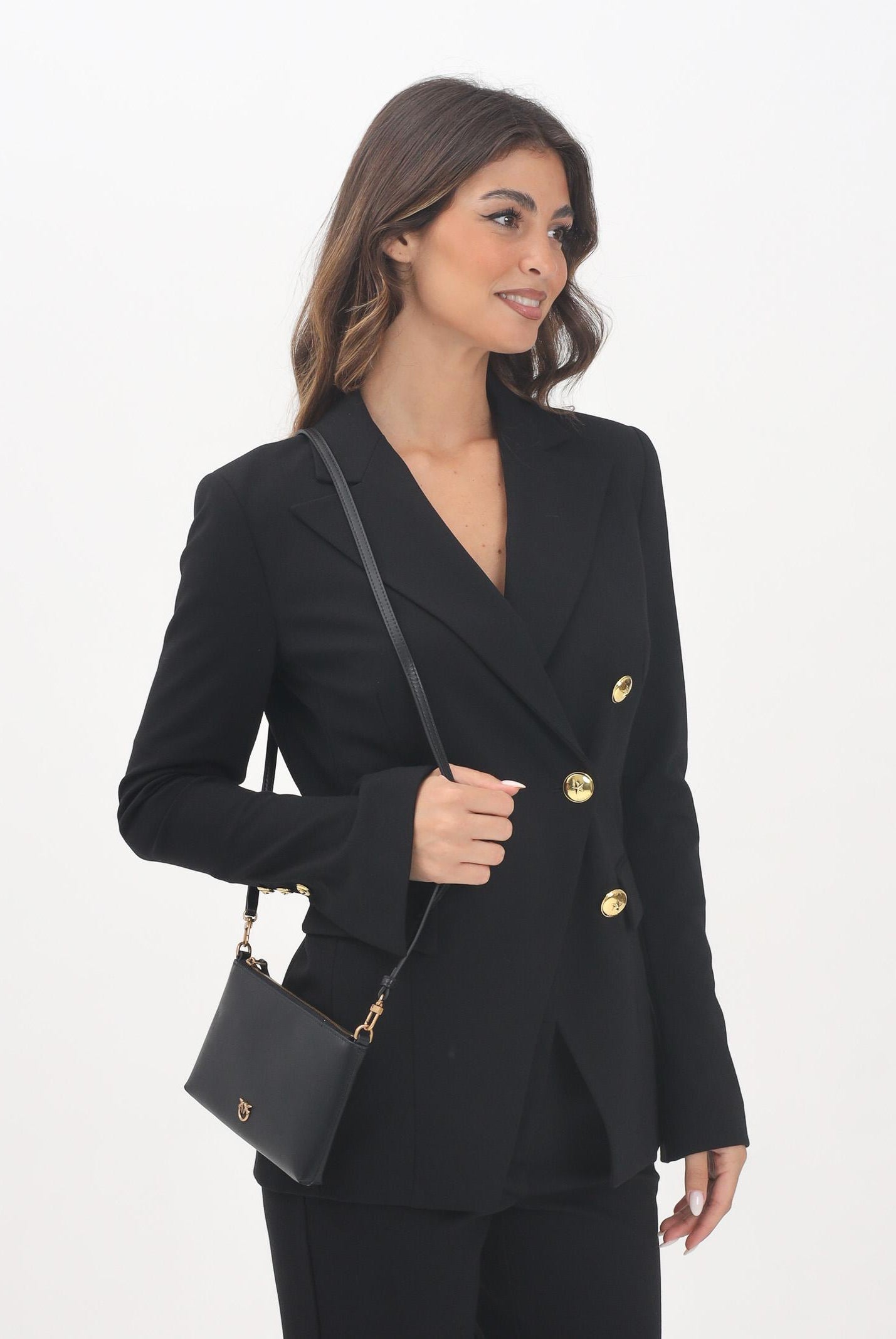 PINKO Giacca doppiopetto nera da donna 105573A24C Z99 PINKO