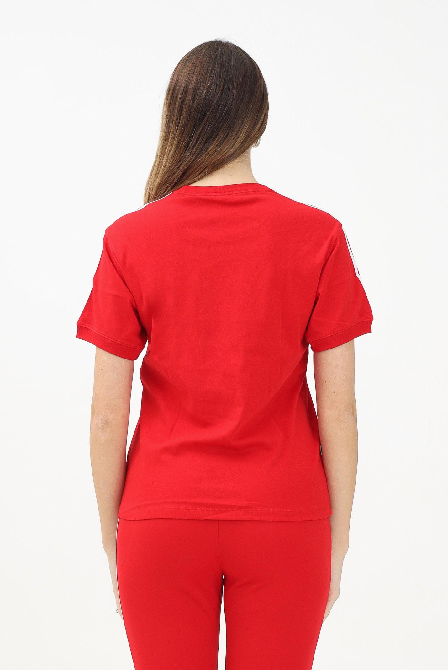 ADIDAS ORIGINALS T-shirt a manica corta 3-Stripes rossa da donna IR8050 . ADIDAS ORIGINALS
