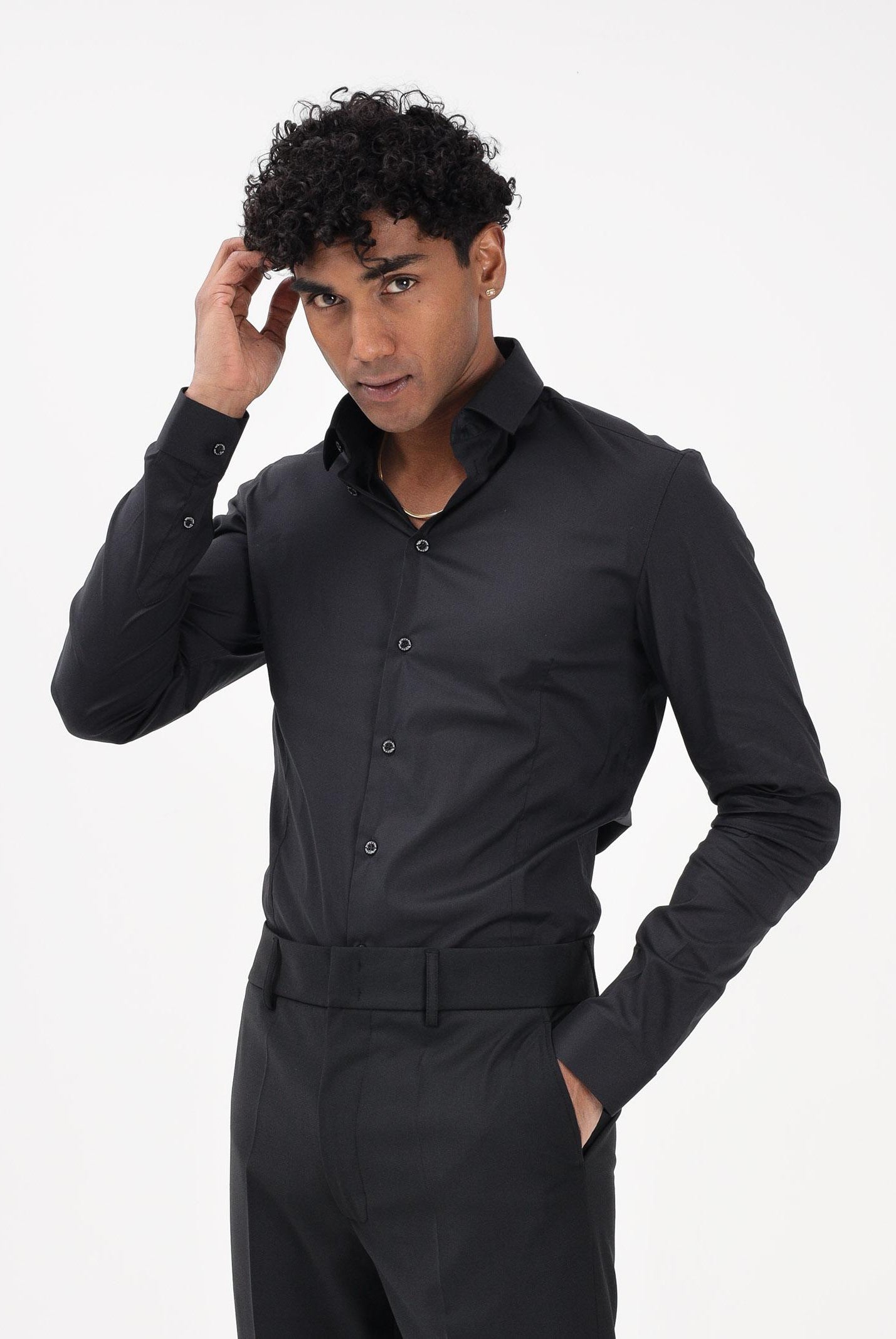 PATRIZIA PEPE Camicia a manica lunga nera da uomo 5C0055A01 K102 PATRIZIA PEPE