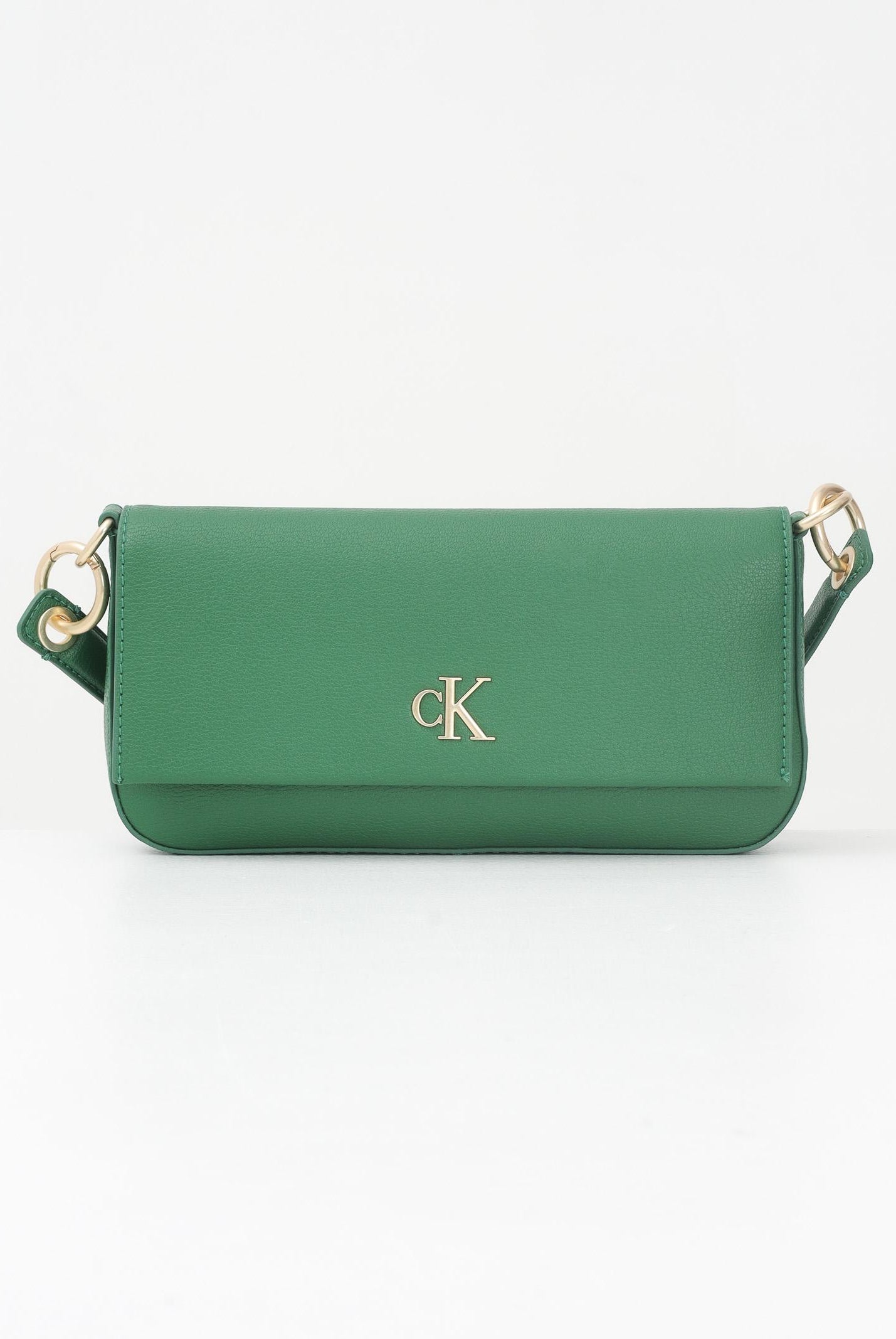 CALVIN KLEIN Borsa a spalla verde da donna con logo LV04K3161G 0K6 CALVIN KLEIN