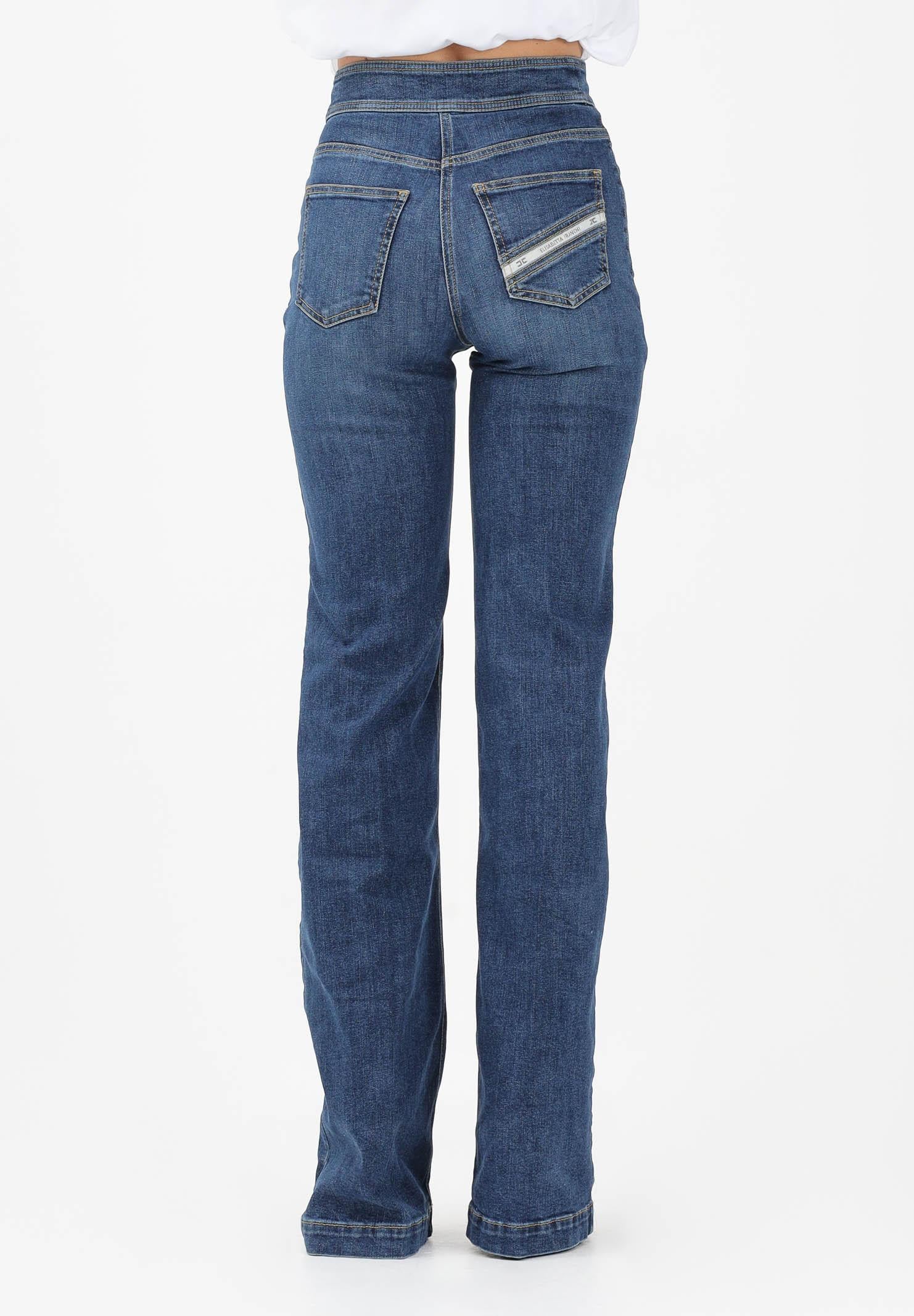 ELISABETTA FRANCHI Jeans a palazzo in denim medio da donna PJ19D61E2 104 ELISABETTA FRANCHI