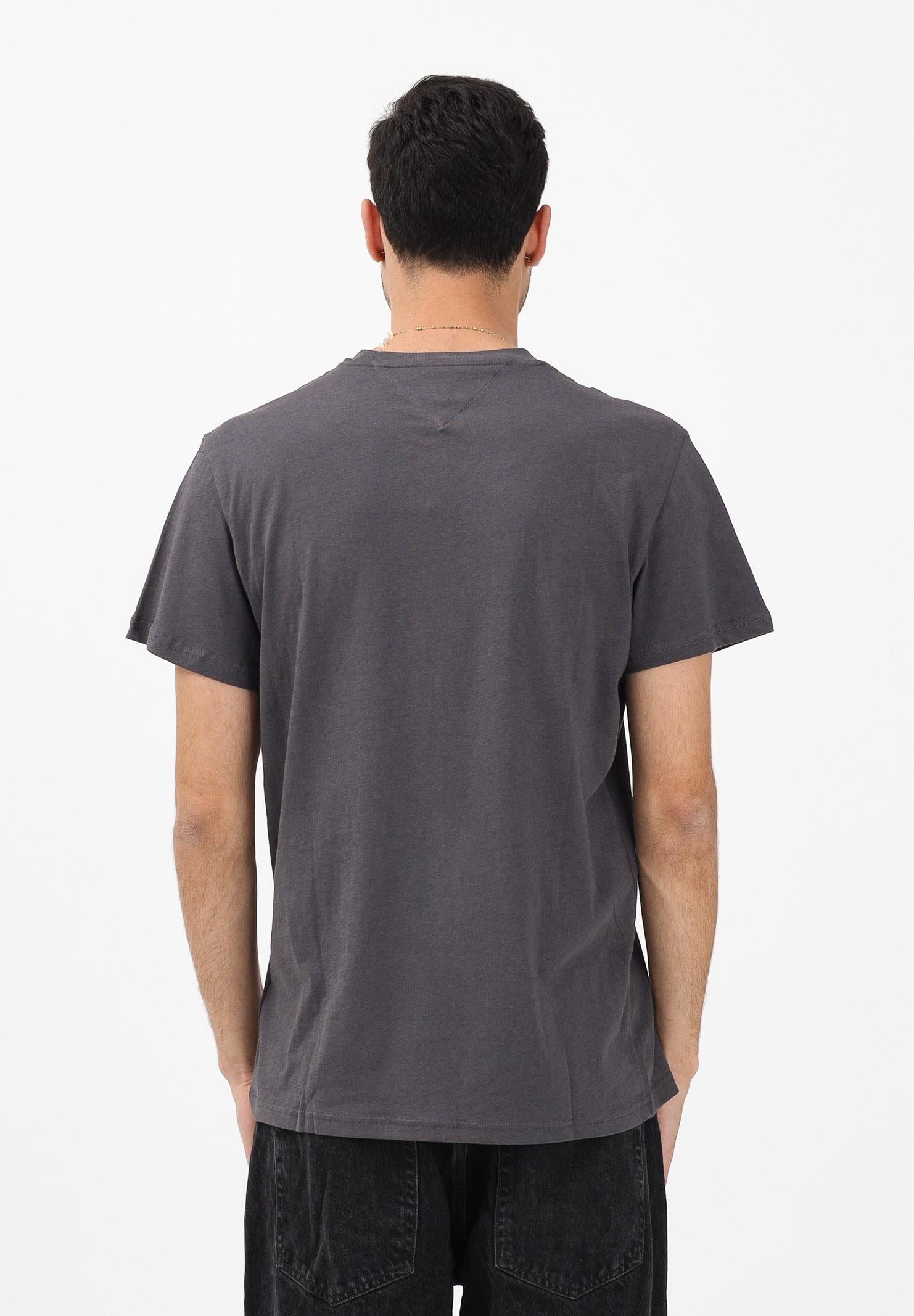 TOMMY JEANS T-shirt a manica corta grigia da uomo con logo DM0DM21780 PT2 TOMMY JEANS