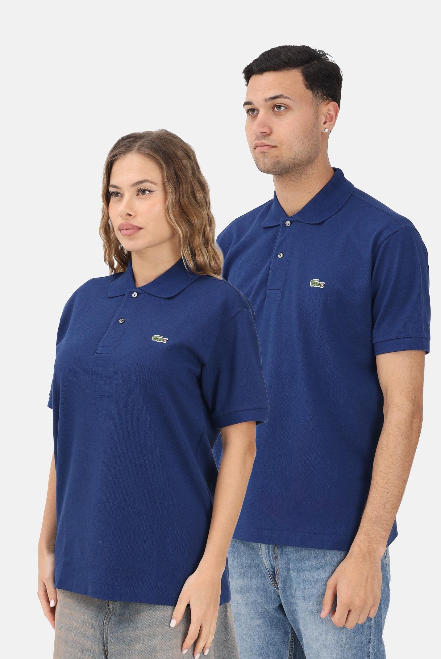 LACOSTE Polo a manica corta blu per uomo e donna con patch logo 1212 F9F LACOSTE