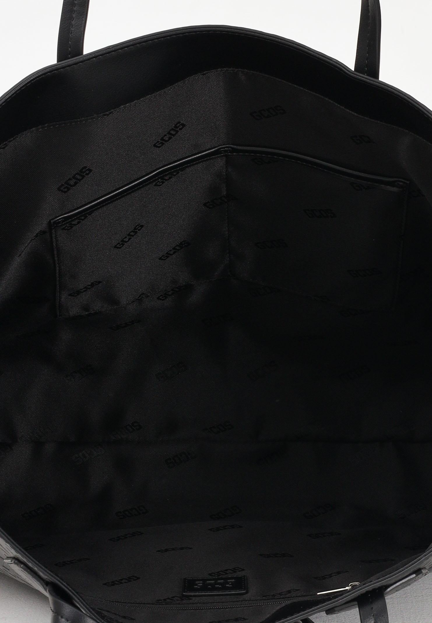 GCDS Shopper nera da donna con pattern logo GCDSMD001 99 GCDS