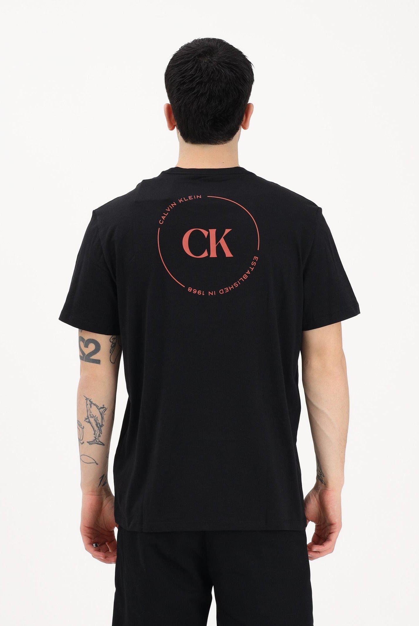 CALVIN KLEIN JEANS T-shirt a manica corta nera da uomo con stampa sul retro LV04RF801G UB1 CALVIN KLEIN JEANS