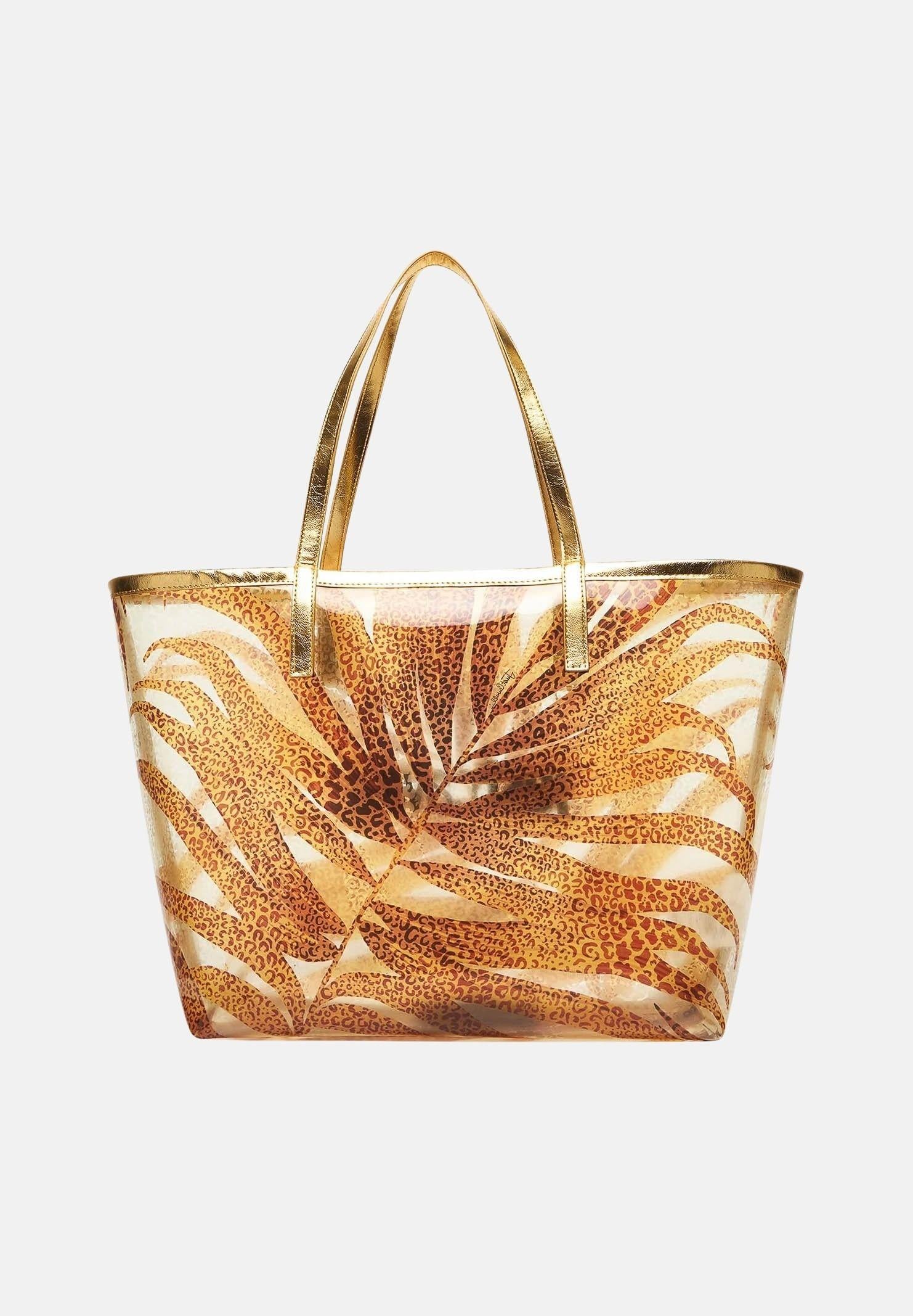 JUST CAVALLI Borsa mare oro da donna con stampa tropicale 80RA4BS2ZSE22 R79 JUST CAVALLI