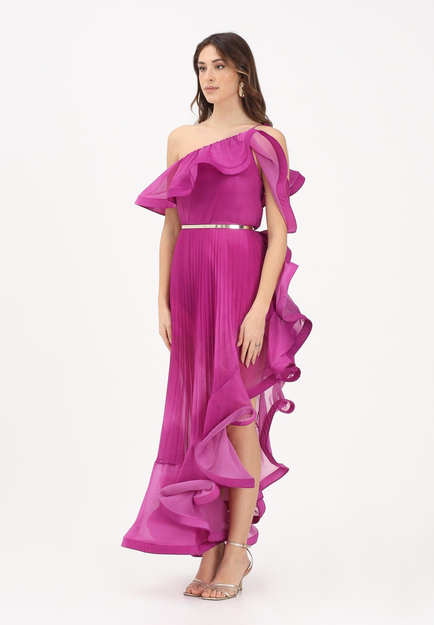 SIMONA CORSELLINI Abito lungo orchidea da donna in chiffon leggero P26CEAB10901 V0004 SIMONA CORSELLINI