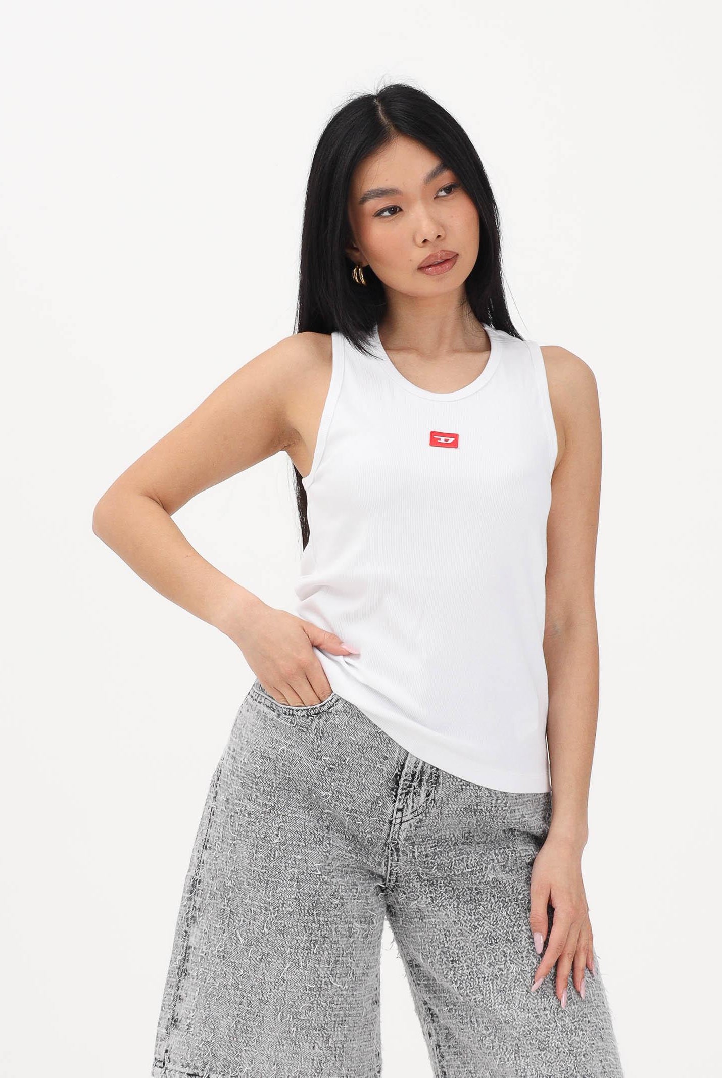 DIESEL Canotta bianca per donna, ragazze e bambine con logo J02594KYAZY K100 DIESEL