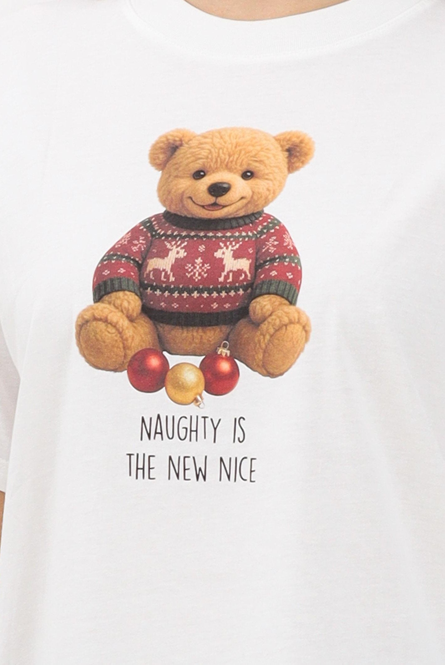 VICOLO T-shirt a manica corta bianca da donna con stampa teddy RF0620 BI VICOLO