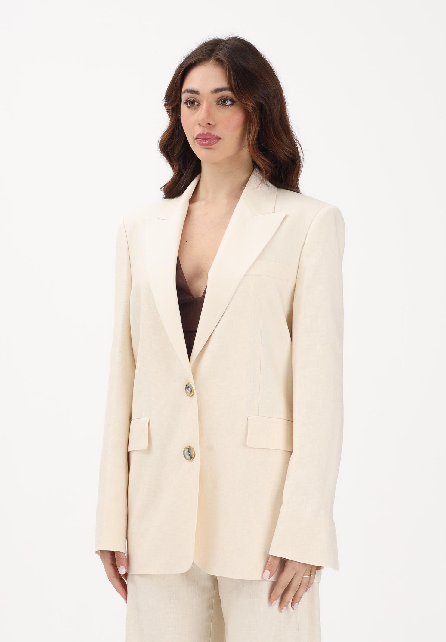 PINKO Giacca monopetto panna da donna 106529A2W6 C00 PINKO
