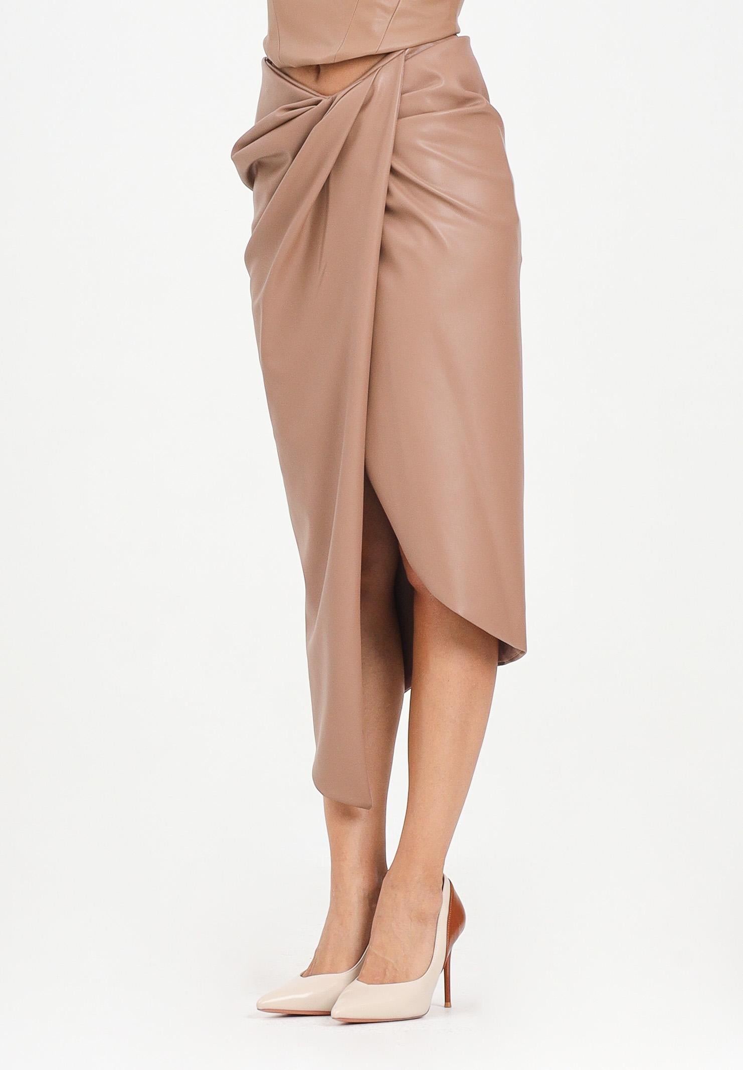ALMA SANCHEZ Gonna midi Gaeta in ecopelle color cammello da donna AS2526049EP 122 ALMA SANCHEZ