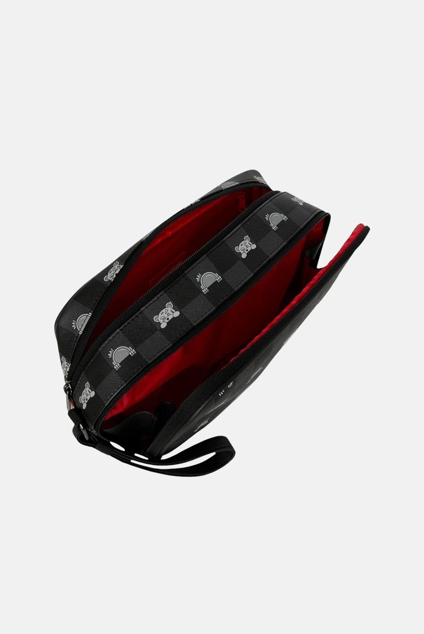 SPRAYGROUND Pochette Gray Peeking Character Check nera per uomo e donna 910B8914NSZ . SPRAYGROUND