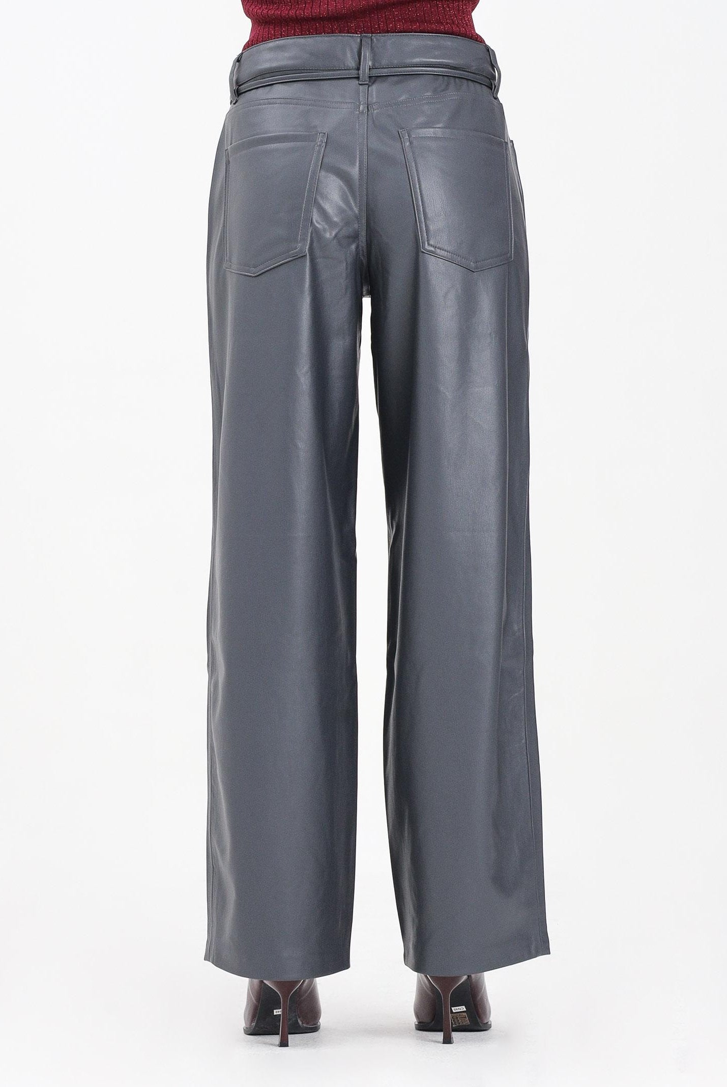 ONLY Pantalone in eco-pelle color grigio da donna 15351275 BlackenedPearl ONLY