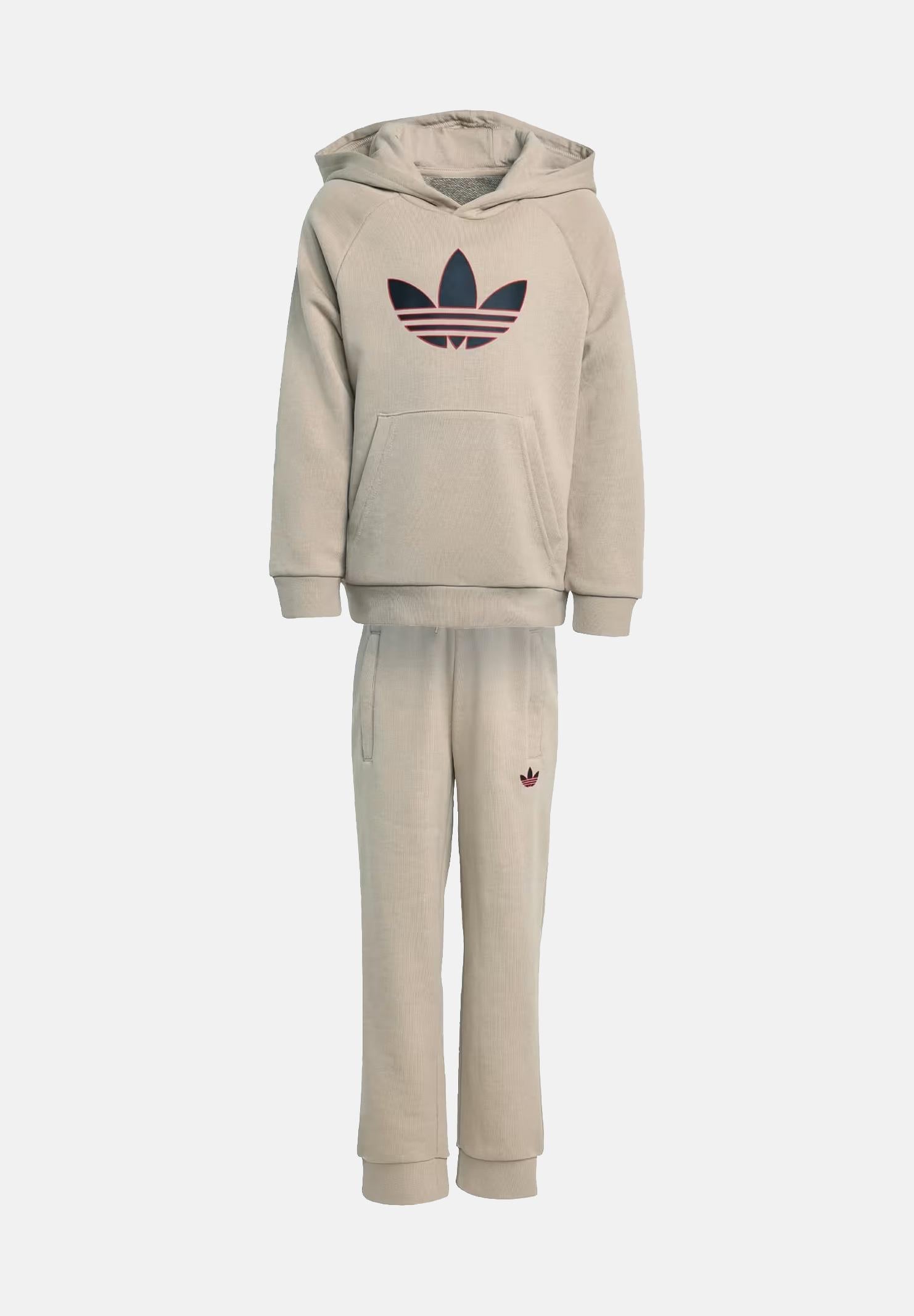 ADIDAS ORIGINALS Tuta GRAPHIC TREFOIL LOOSE beige da bambino KD5772 . ADIDAS ORIGINALS
