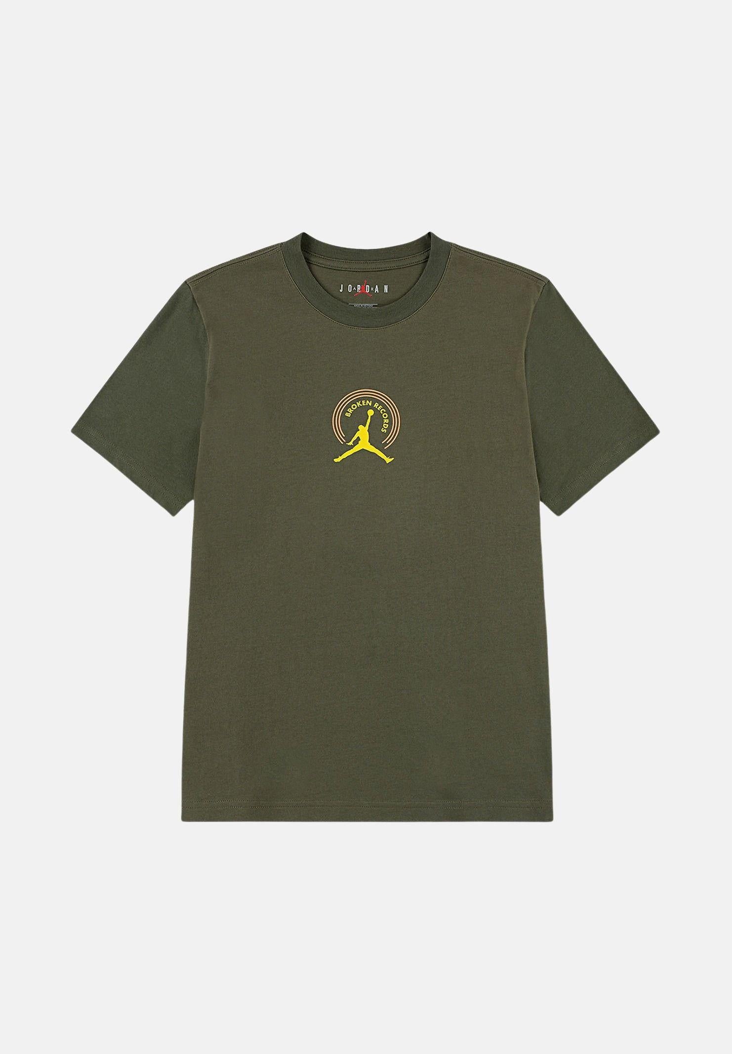 JORDAN T-shirt a manica corta Broken Records verde militare da bambino 95F628 F84 JORDAN