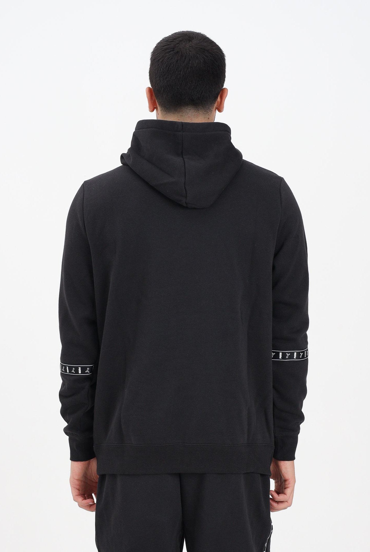 PUMA Felpa con cappuccio Ess Tape Layout nera da uomo 688262 01 PUMA