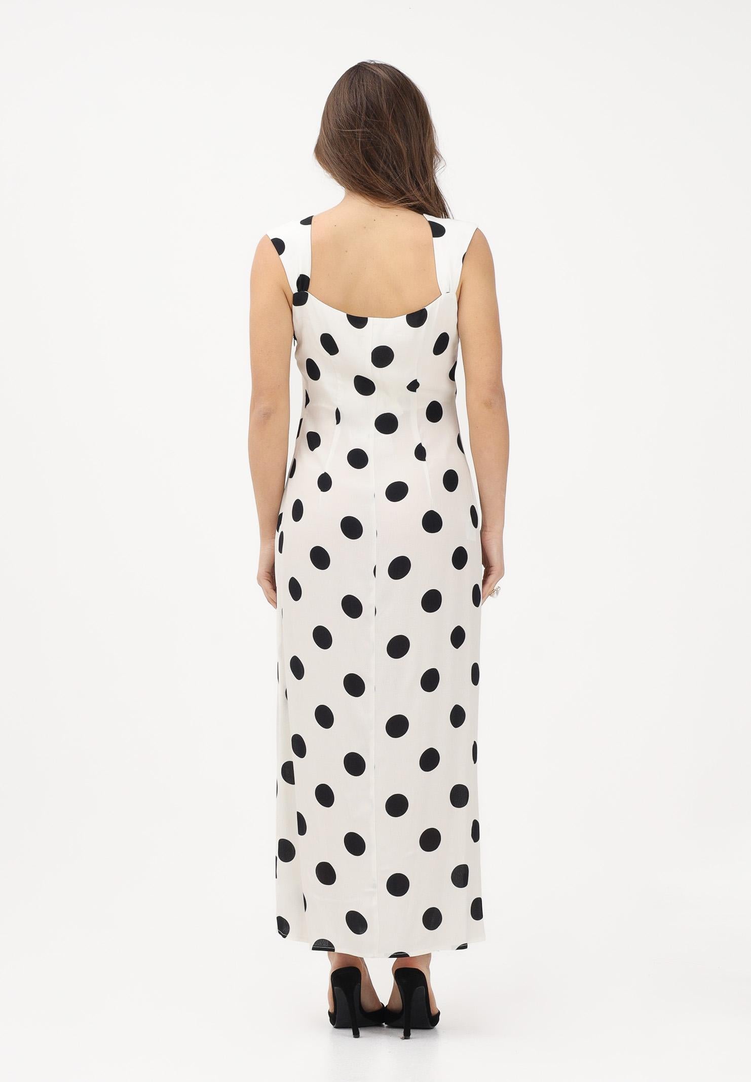 MAR DE MARGARITAS Abito lungo bianco da donna con maxi pois MMABW01540 BI121 Mar de margaritas