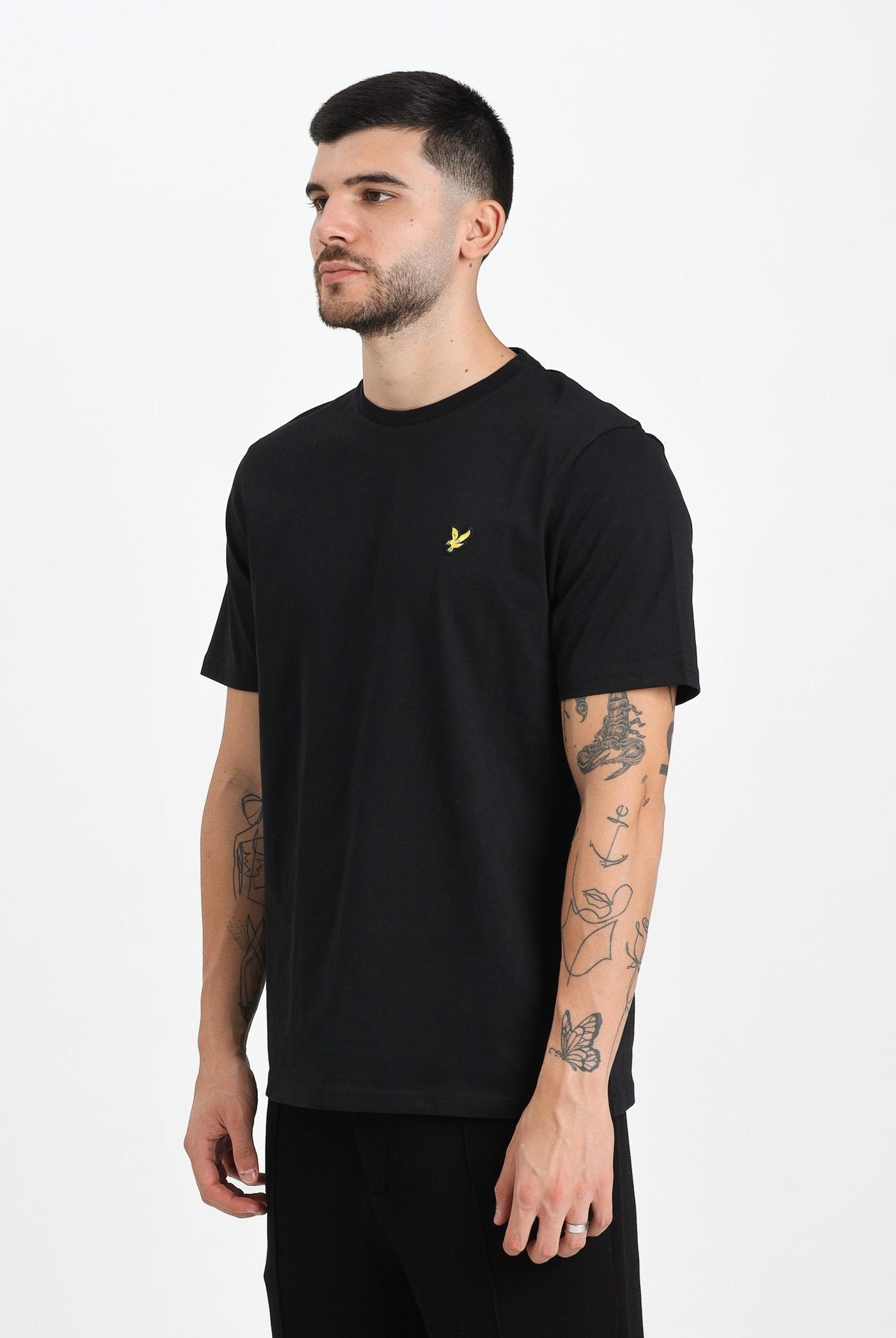 LYLE & SCOTT T-shirt a manica corta nera da uomo con logo TS400VOG Z865 LYLE & SCOTT