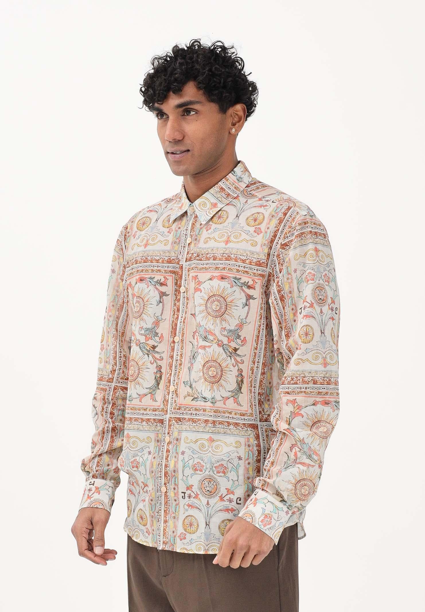 JUST CAVALLI Camicia a manica lunga multicolore da uomo con stampa ornamentale 80OAL210NS776 774 JUST CAVALLI