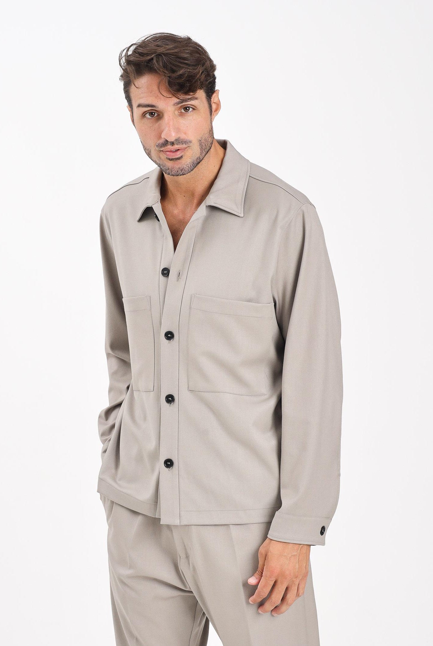 I'M BRIAN Camicia a manica lunga beige da uomo CA3441 00152 I'M BRIAN